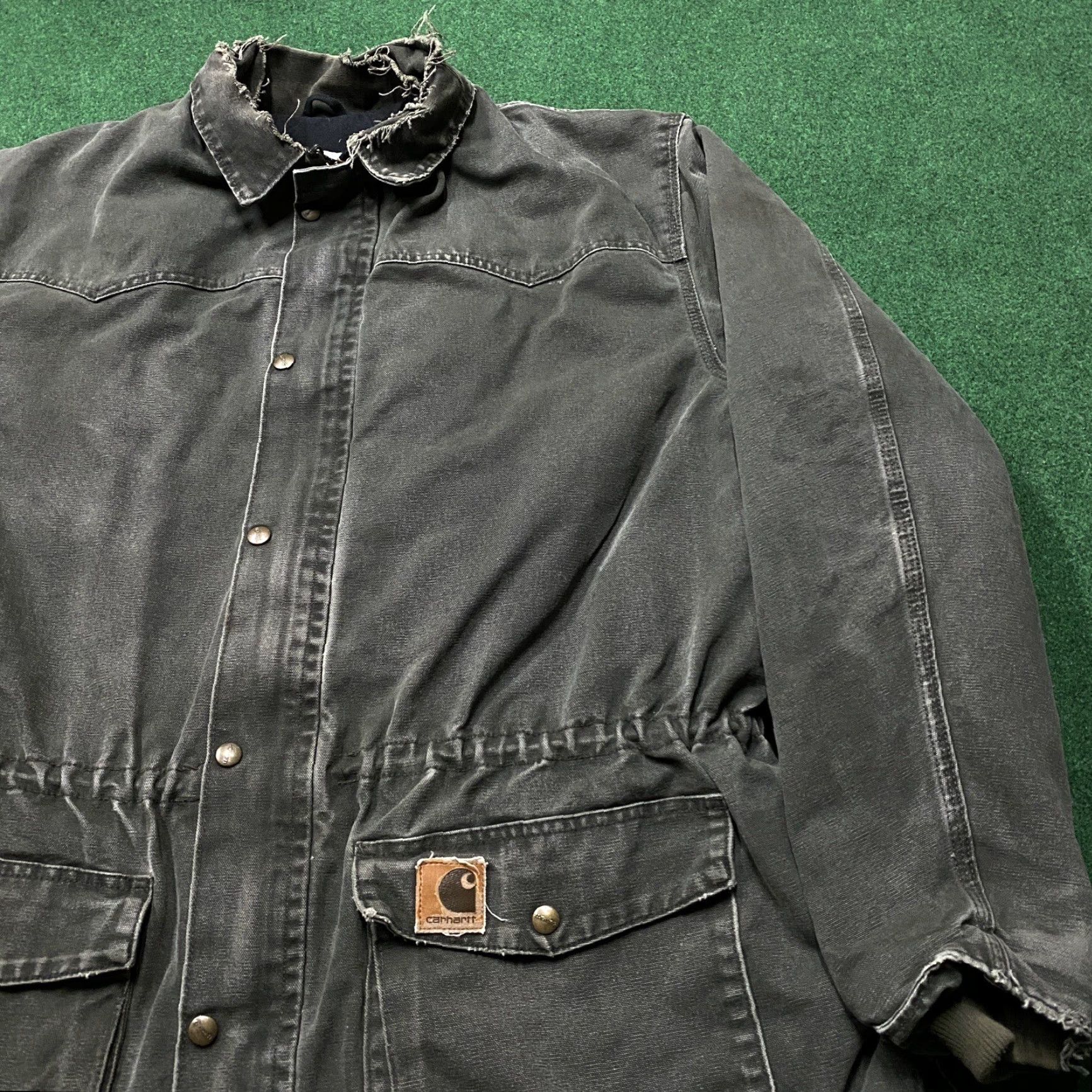 Carhartt VINTAGE Carhartt Jacket Mens XL Green 90S Quilted Barn Chore Work Coat C46 MOS Clothing Size US XL / EU 56 / 4 - 2 Thumbnail