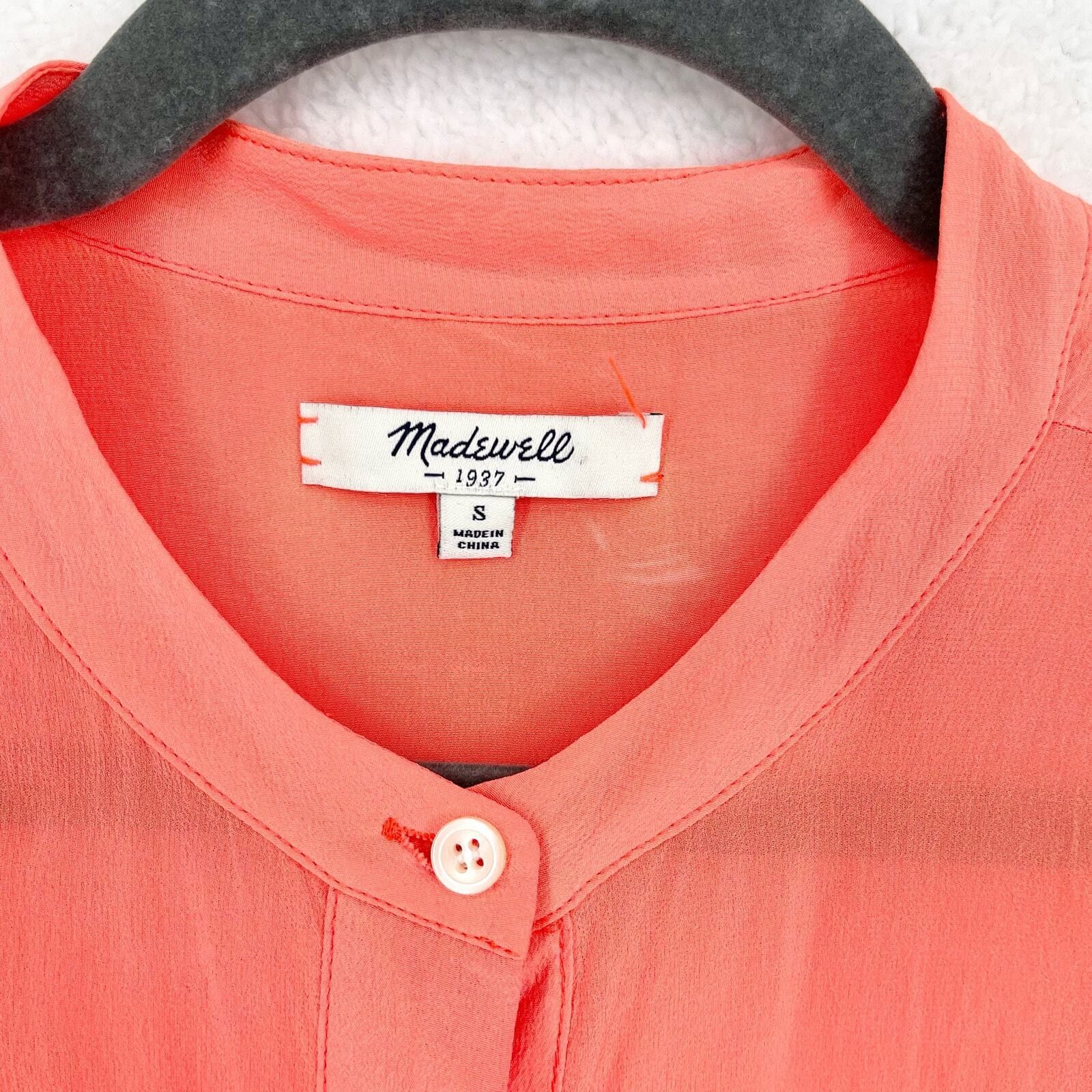 Madewell Madewell Coral Silk Button Down Lightweight Tank Size Small Size S / US 4 / IT 40 - 2 Thumbnail