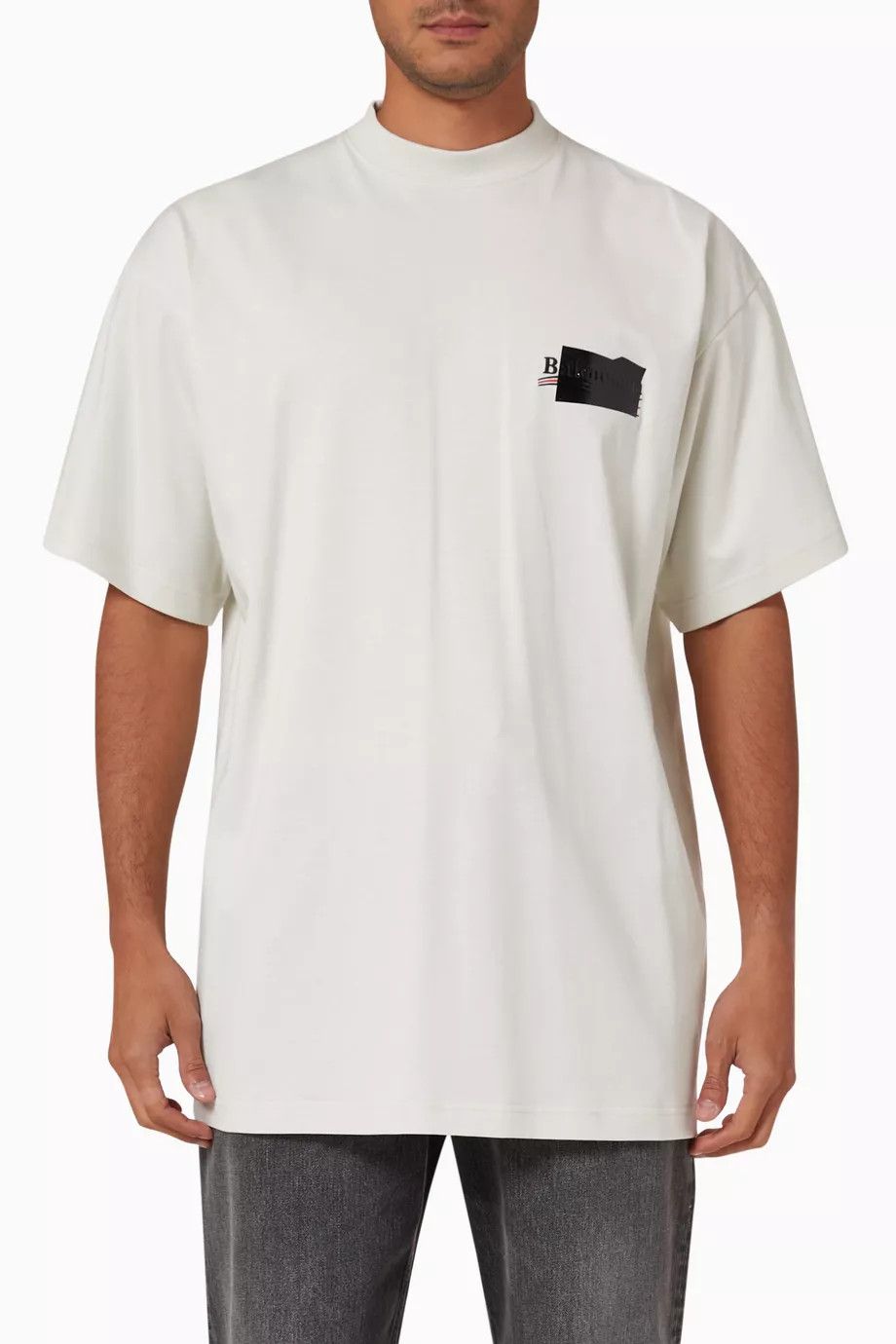 Balenciaga o1la1rc1a0924 Small Fit Tubular Gaffer T-Shirt Ecru/Black Size US S / EU 44-46 / 1 - 1 Thumbnail