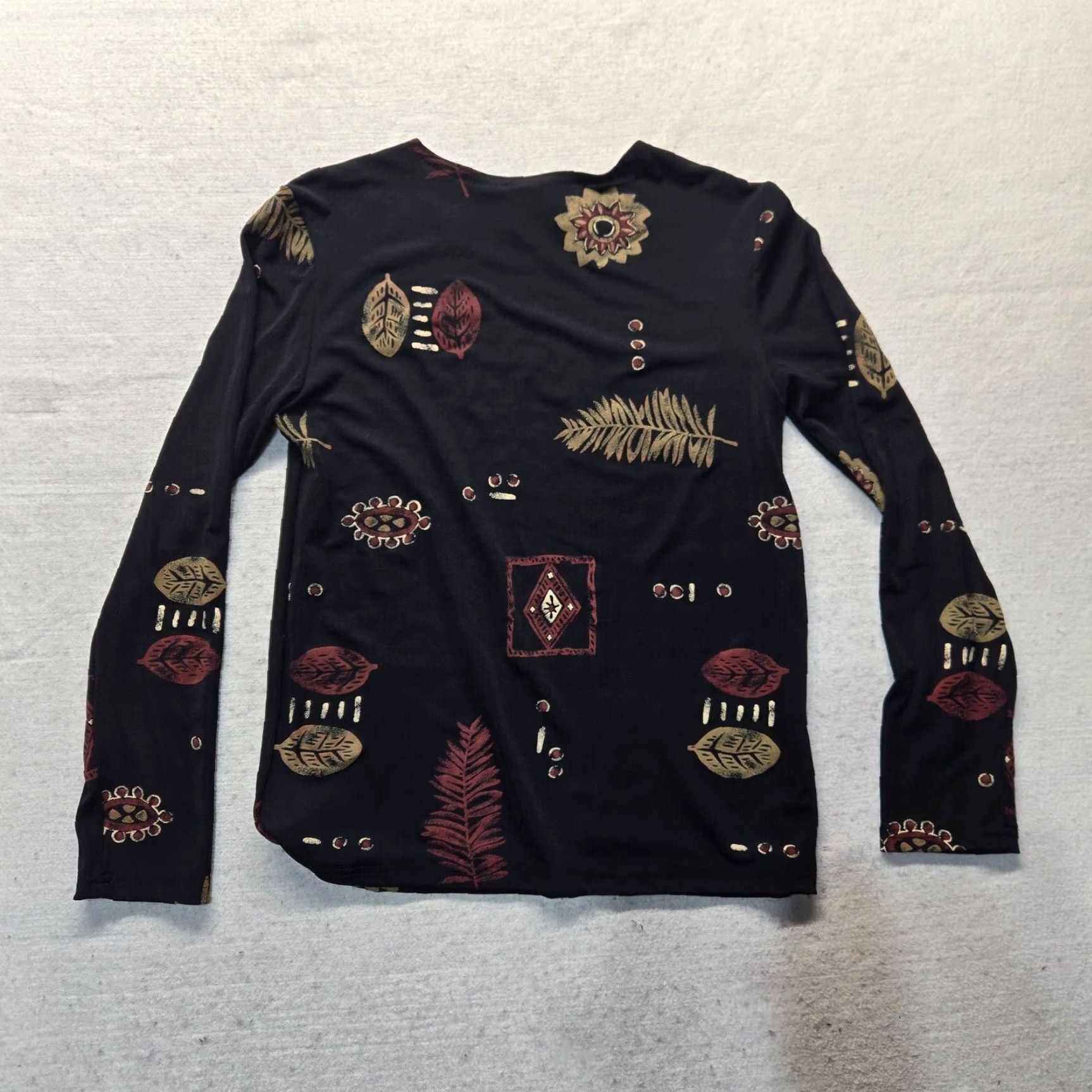 Vintage VINTAGE Pacific Palm Shirt Blouse Adult Women M Black Short Sleeve Pullover Casual Tunic Size M Regualr Fit Christmas Palm Theme 90s Size M / US 6-8 / IT 42-44 - 7 Thumbnail
