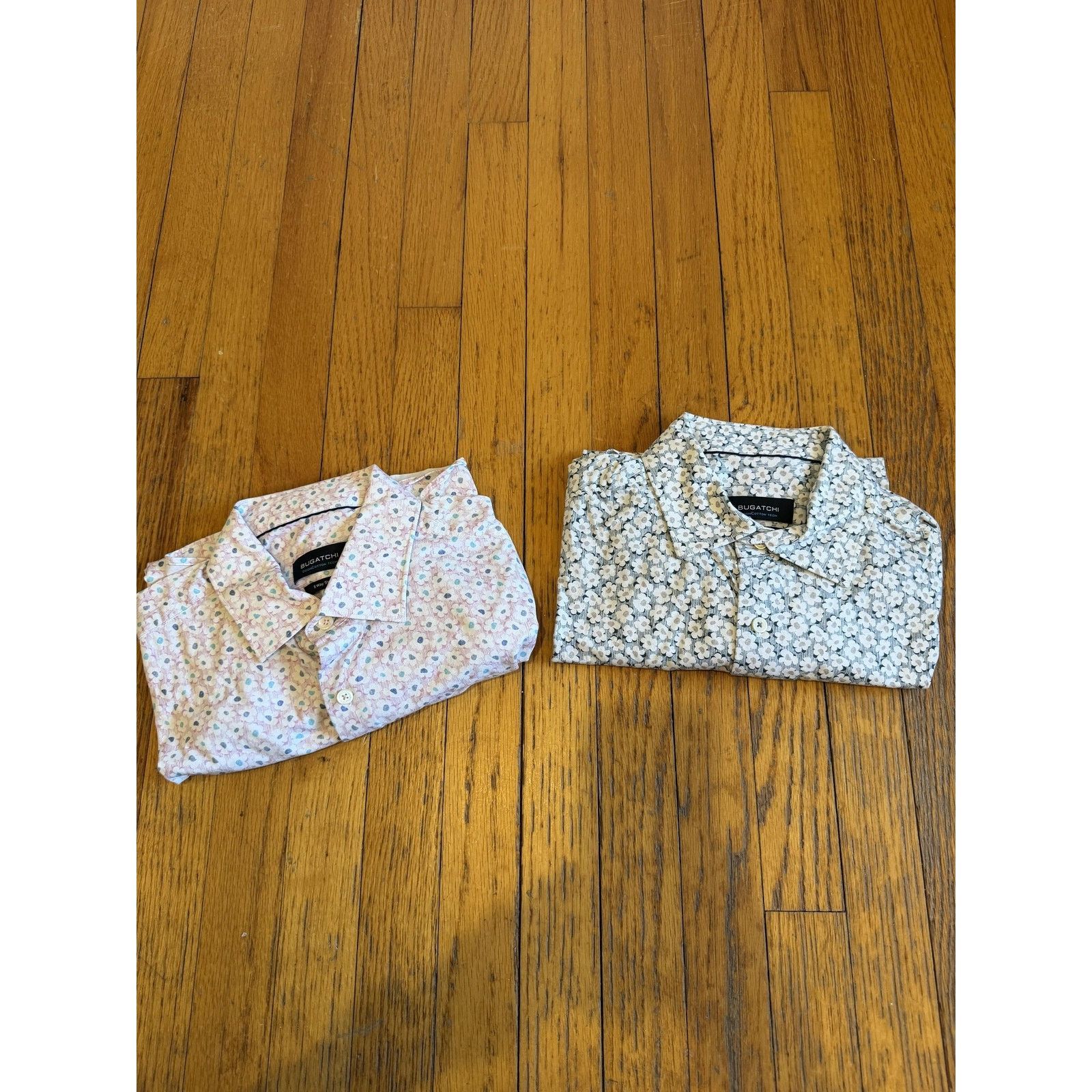 Bugatchi Shirt Mens Medium Lot 2 Multicolor Stretch Floral