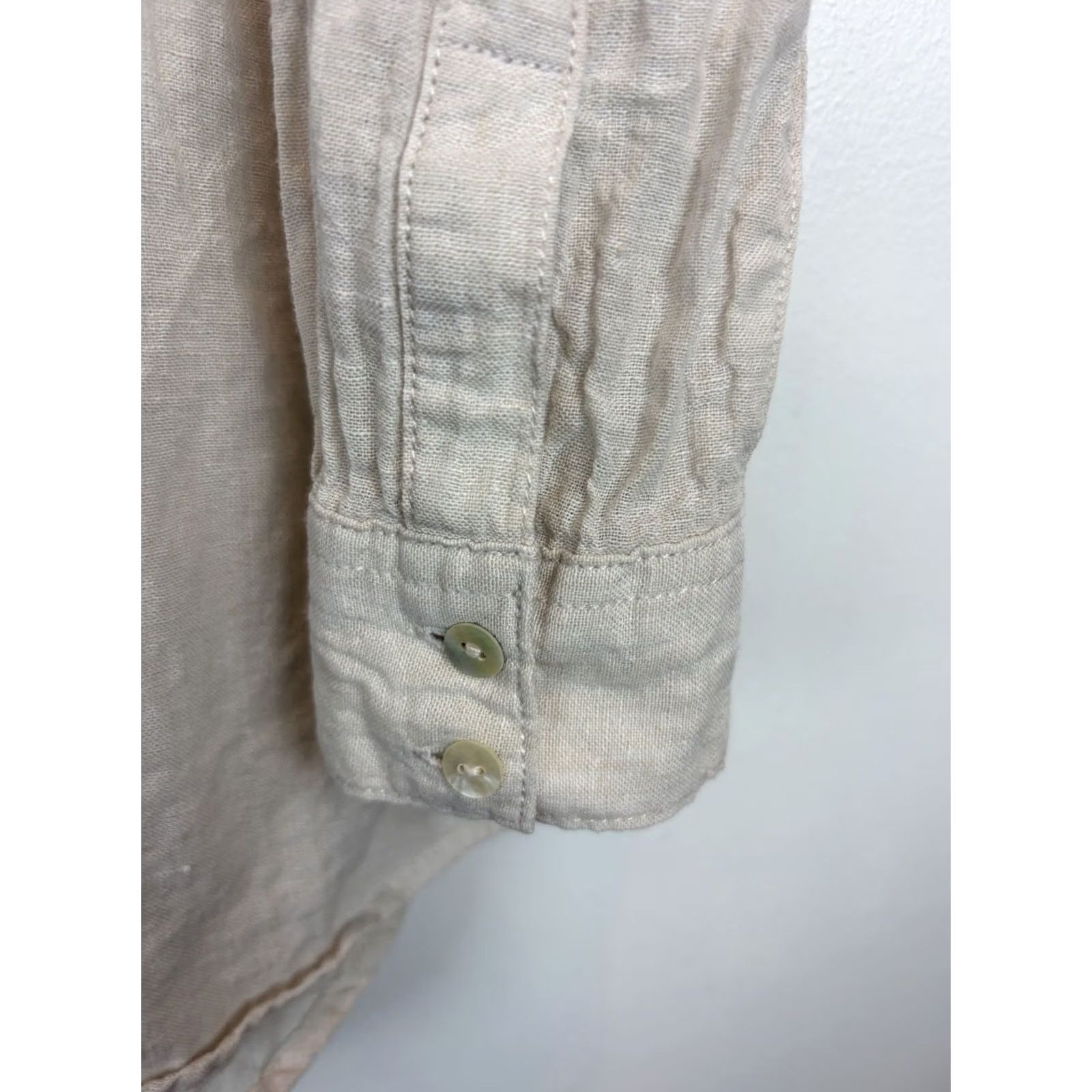 Pinko Sigrid Olsen Tunic Shirt Womens 1X Pink Linen Roll Tab Beach Coastal Top 100% Size L / US 10 / IT 46 - 6 Thumbnail
