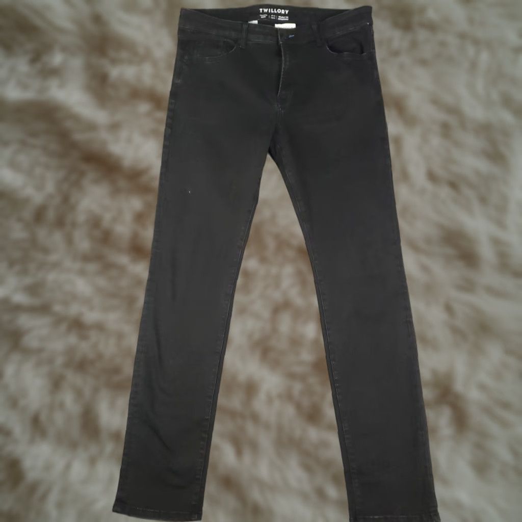 Denime Twillory Jeans Mens 36x34 Black Slim Fit 5 Pocket Denim Pants Jeans Size US 36 / EU 52 - 1 Thumbnail
