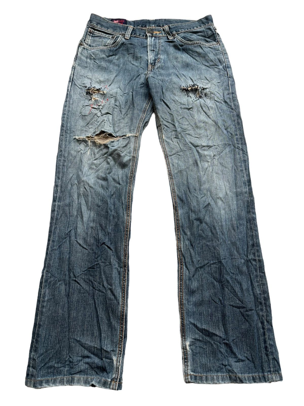Edwin Vintage Edwin 503 Premium Distressed Jeans Size US 34 / EU 50 - 2 Thumbnail