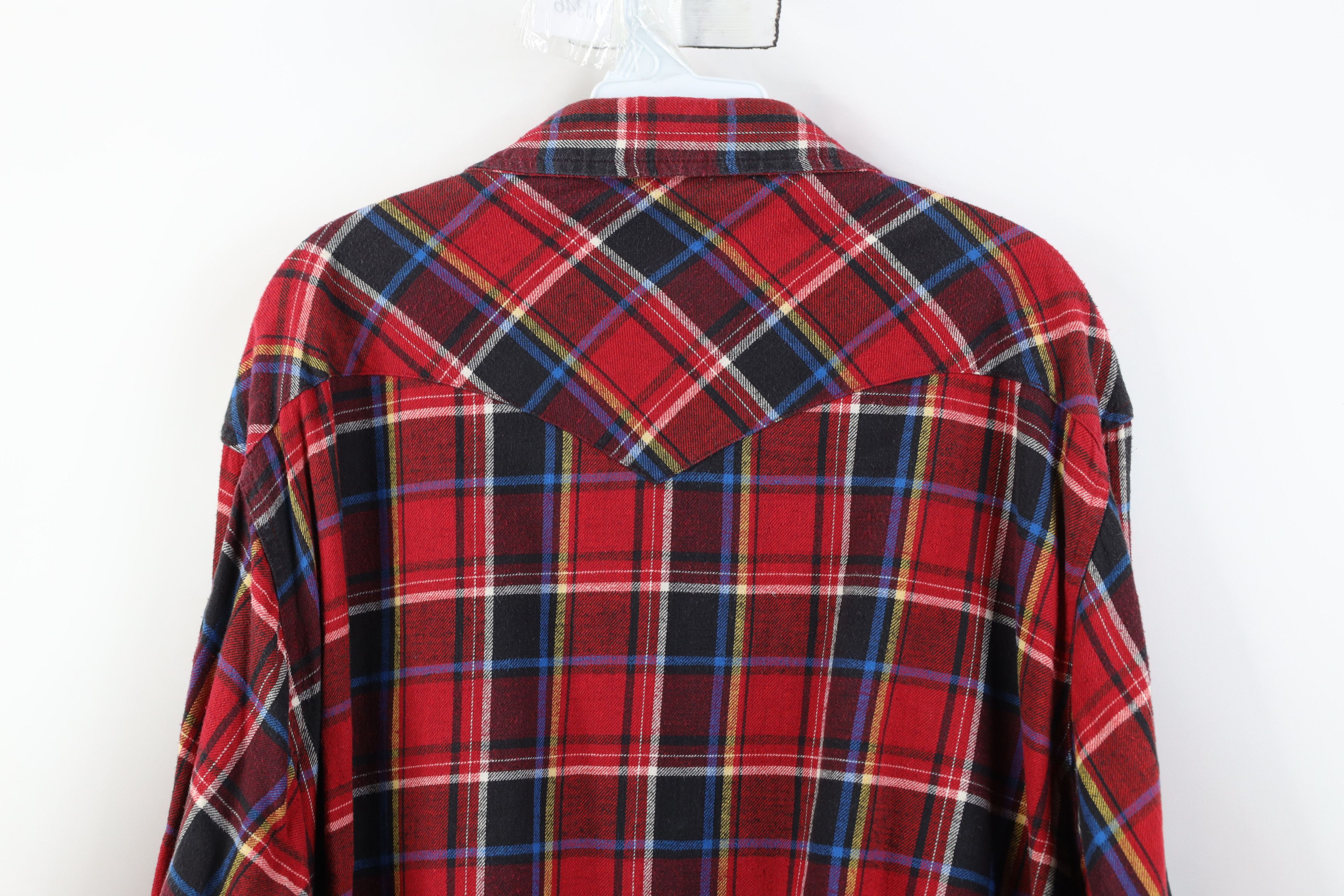 Wrangler Vintage 90s Wrangler Cowboy Flannel Snap Button Shirt Plaid Size US XXL / EU 58 / 5 - 9 Thumbnail