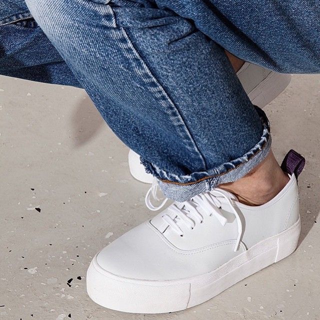 image of Eytys Mother Leather White Sneakers, Men's (Size 10)