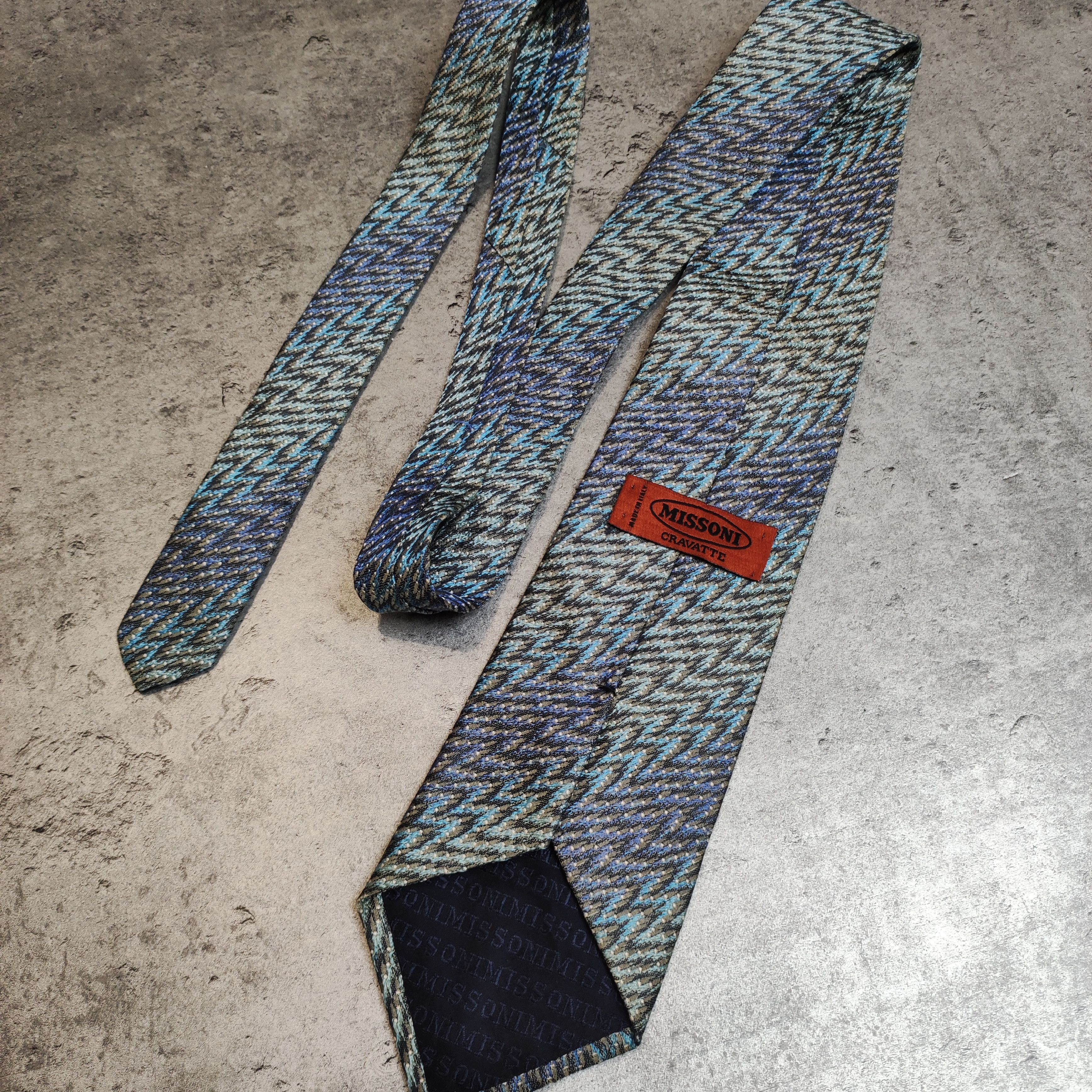 Missoni × Vintage RARE 90s Missoni Cravatte Silk Vintage Abstract Tie Size ONE SIZE - 2 Thumbnail