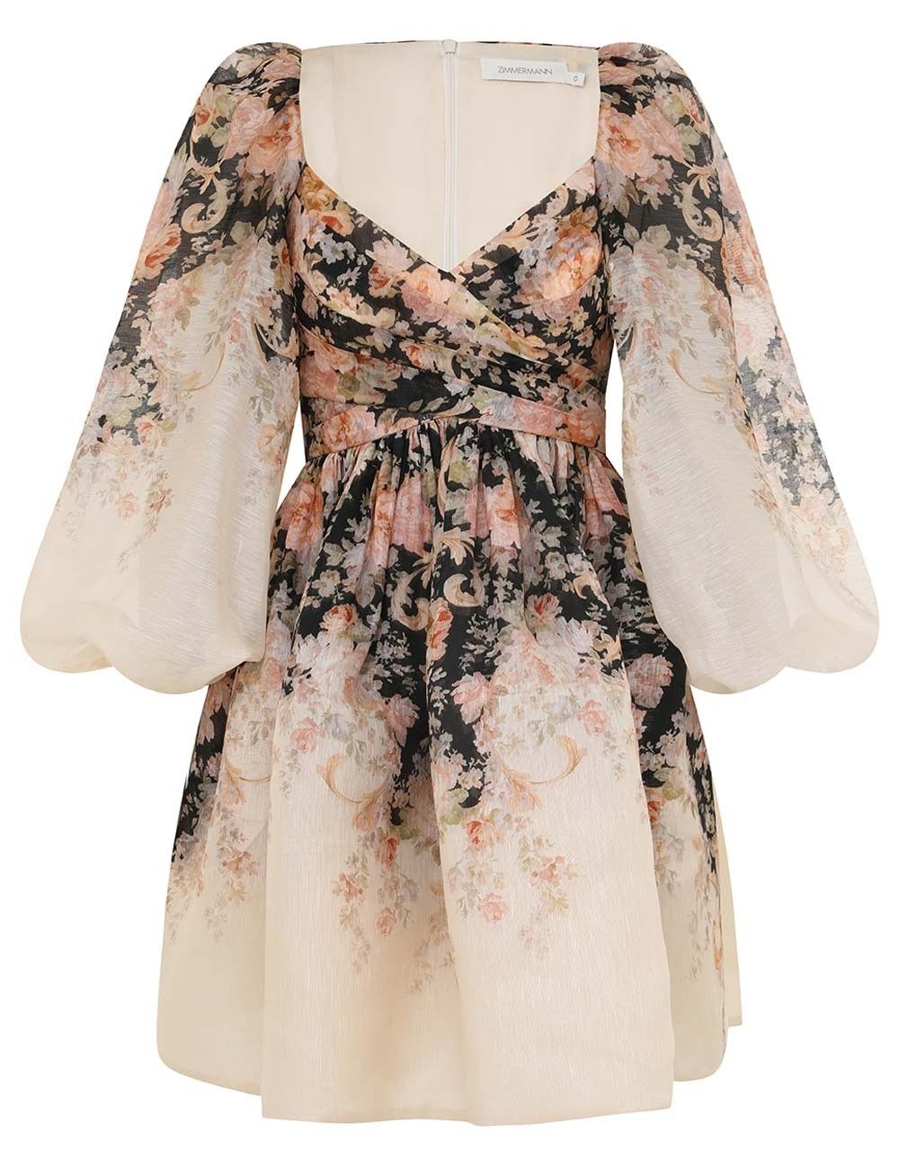 Zimmermann oc11z0925 Illustration Draped Mini Dress in Multicolor Size S / US 4 / IT 40 - 1 Thumbnail
