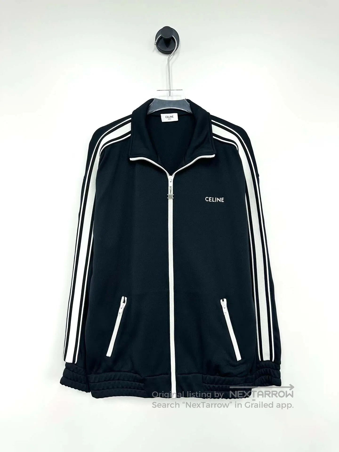 Celine CELINE Black striped sports jacket with embroidered letter Size US XS / EU 42 / 0 - 1 Thumbnail