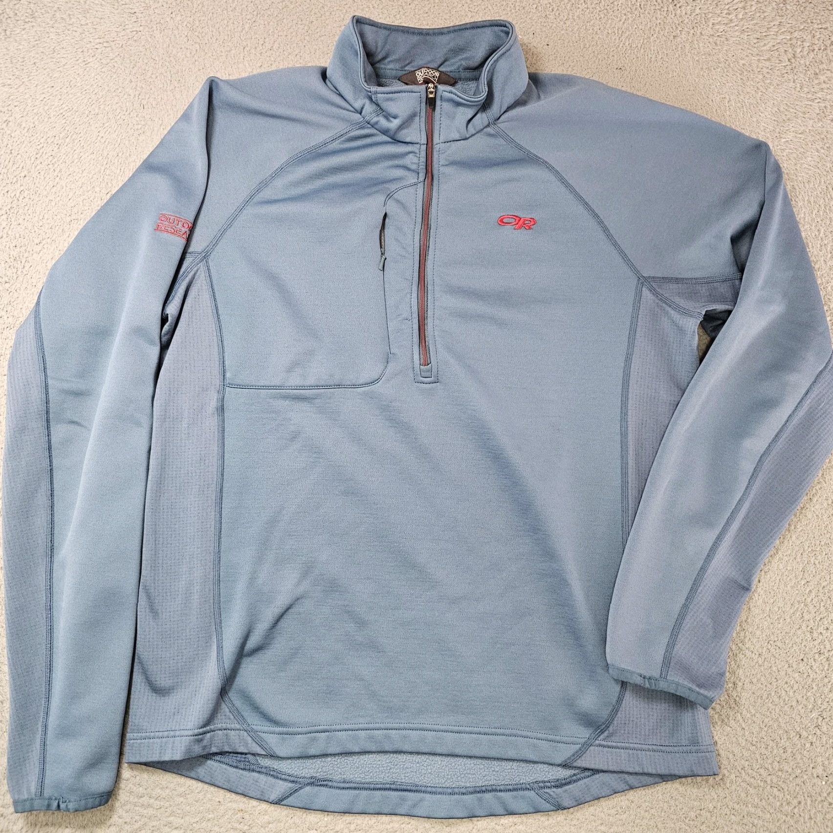 Outdoor Research Outdoor Research Pullover Mens Large Blue 1/4 Zip Fleece Hiking Stretch Top Size US L / EU 52-54 / 3 - 2 Thumbnail