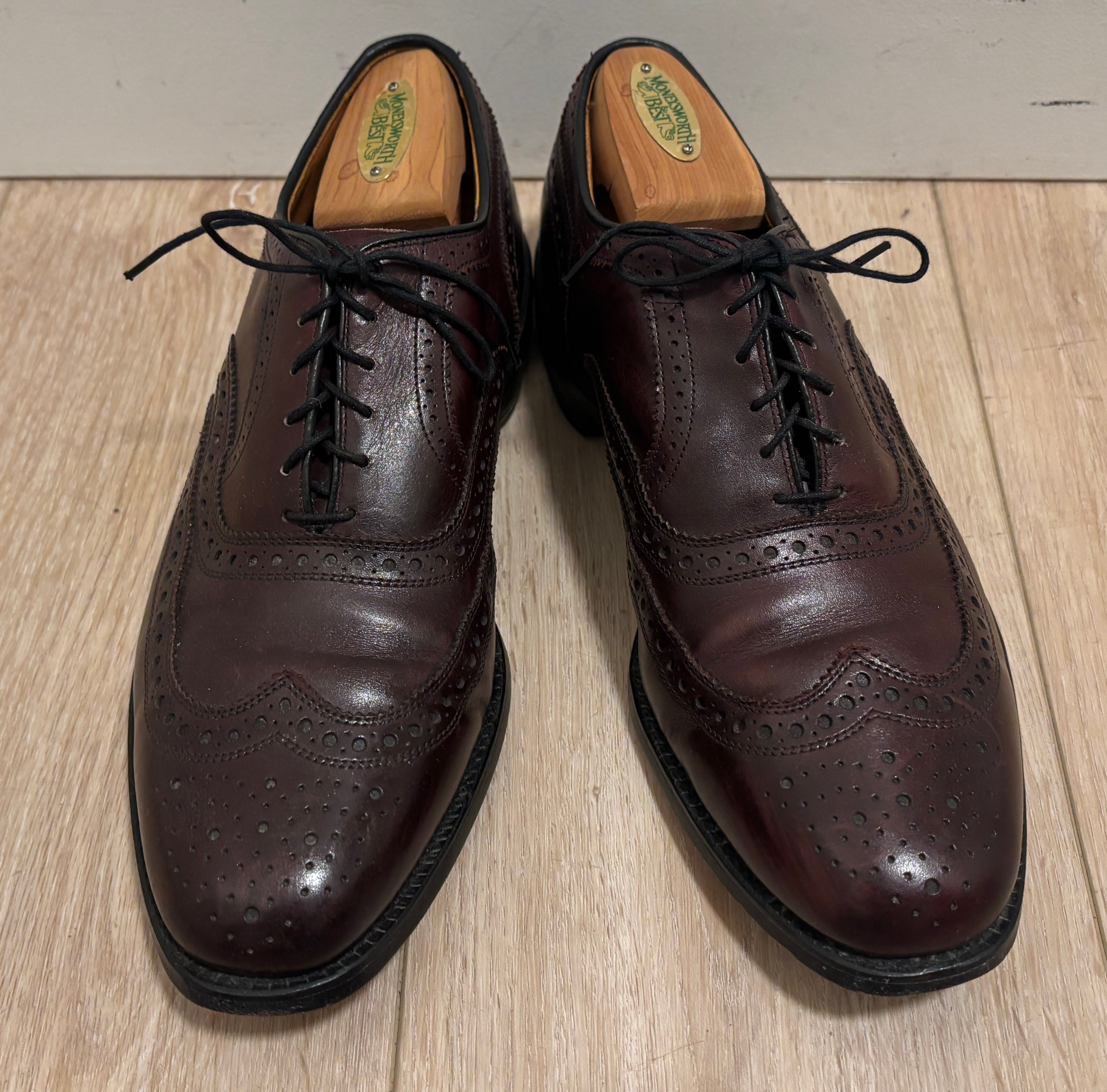 $400 Fairhaven Brown Wingtip Brogue Oxford Dress Shoes