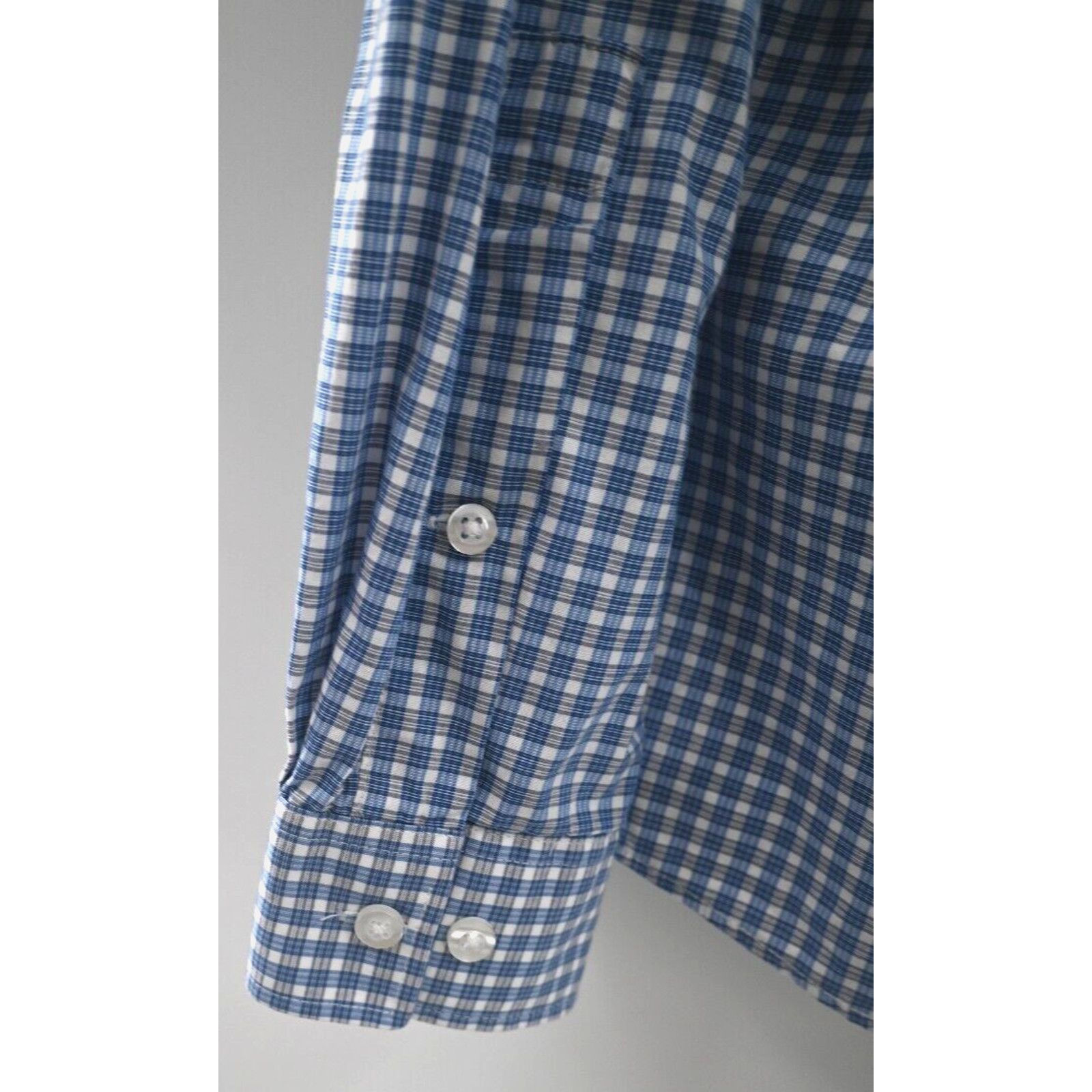 Michael Kors Michael Kors Regular Fit Stretch 16 1/2 34/35 Blue Check L Size US L / EU 52-54 / 3 - 12 Thumbnail