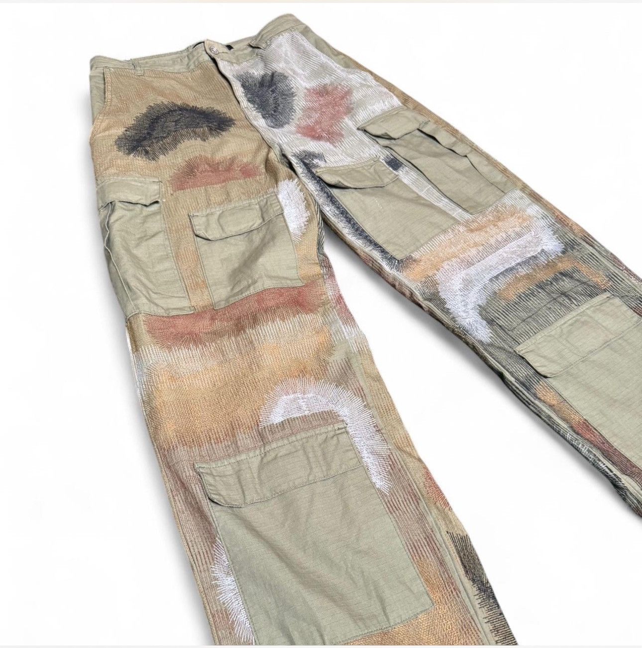 Who Decides War Who Decides War Embroidered Camouflage Baggy Cargo pants Size US 32 / EU 48 - 2 Thumbnail