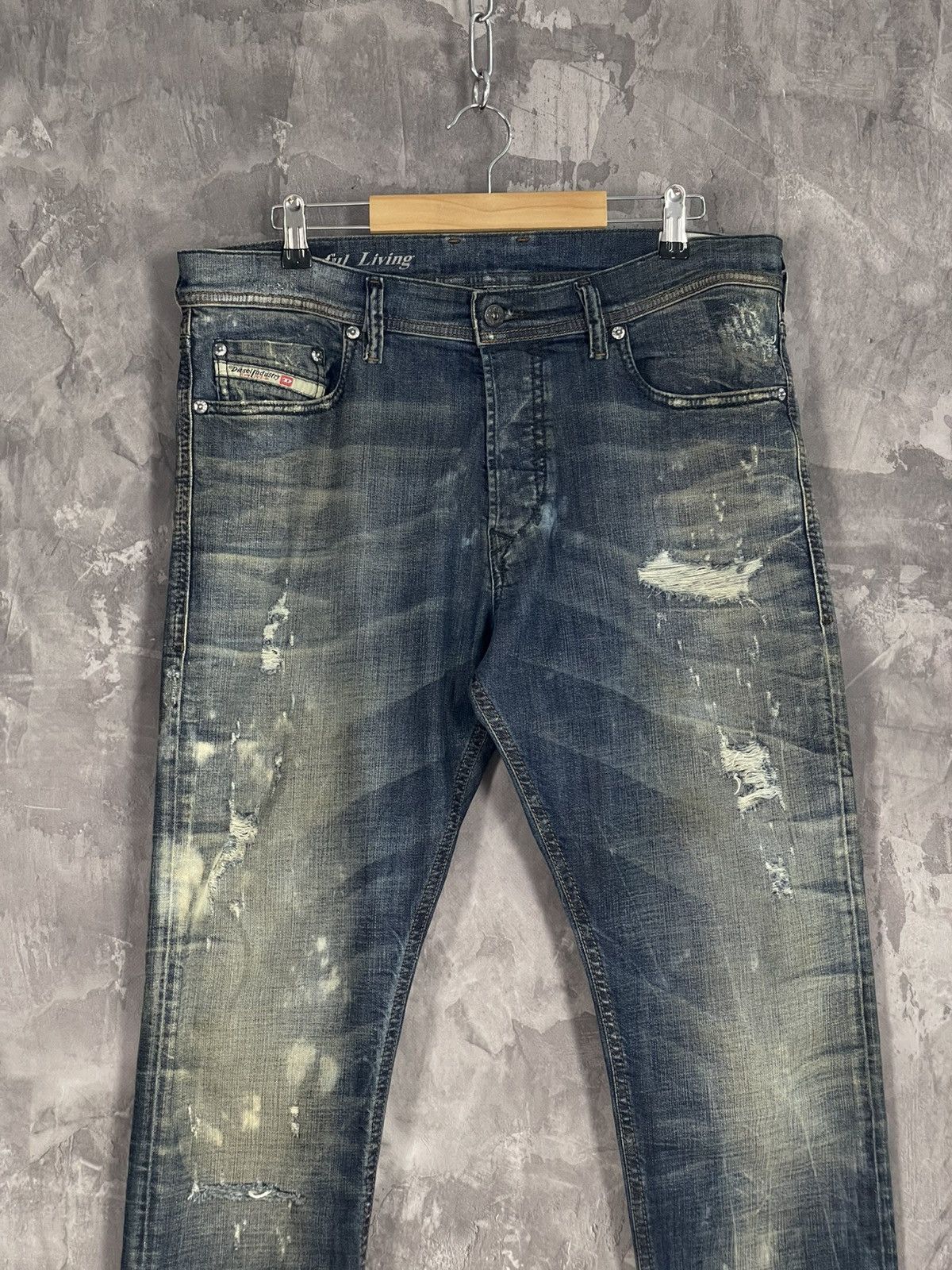 Diesel × Japanese Brand Vintage Diesel Wash Distressed Archive Y2K Jeans Size US 34 / EU 50 - 3 Thumbnail