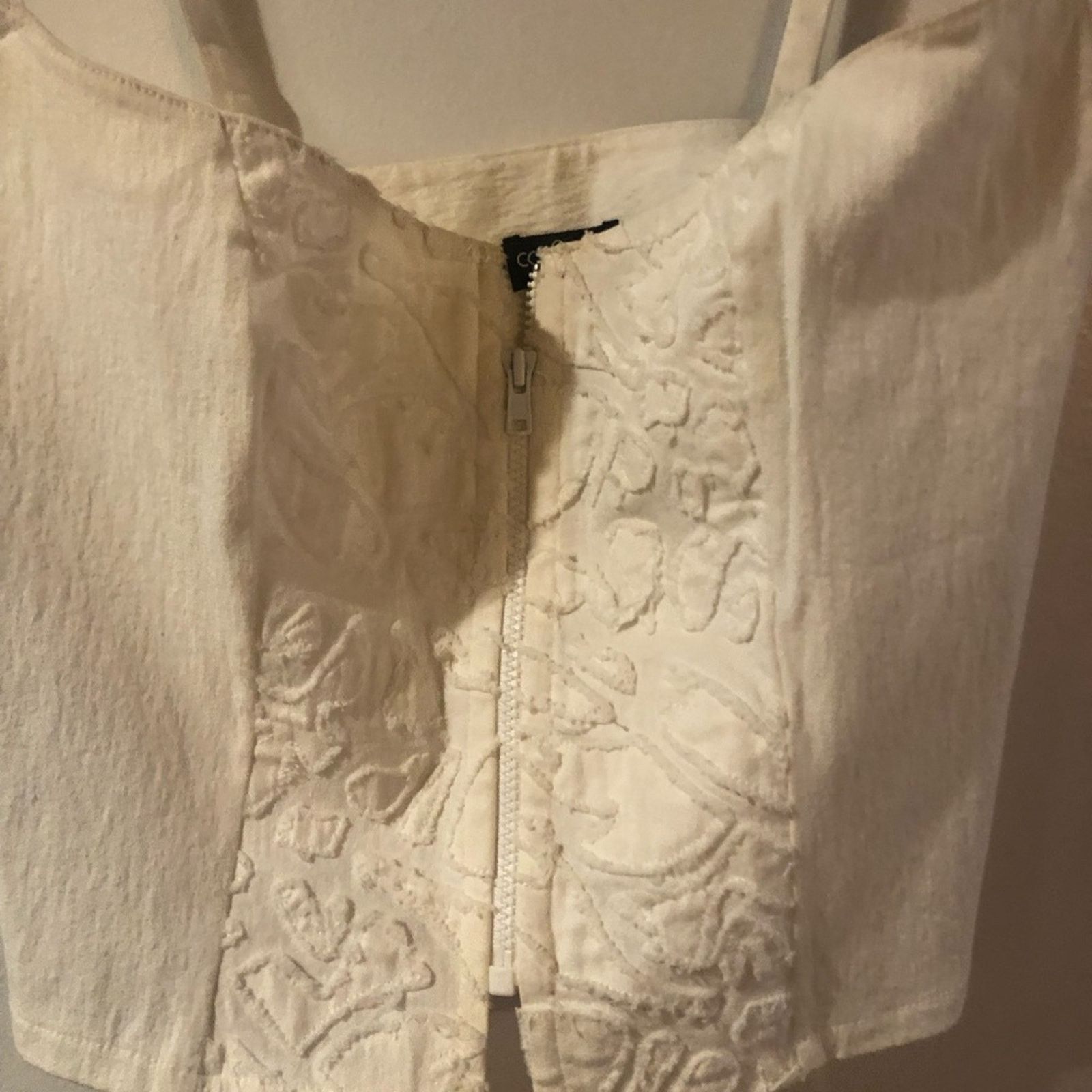 Cosabella Embroidered zip front crop top white Cosabella made in Italy Size S / US 4 / IT 40 - 5 Thumbnail