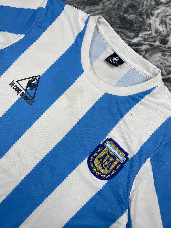 Vintage Argentina 1986 Diego Maradona Shirt Soccer Jersey Size US L / EU 52-54 / 3 - 2 Thumbnail