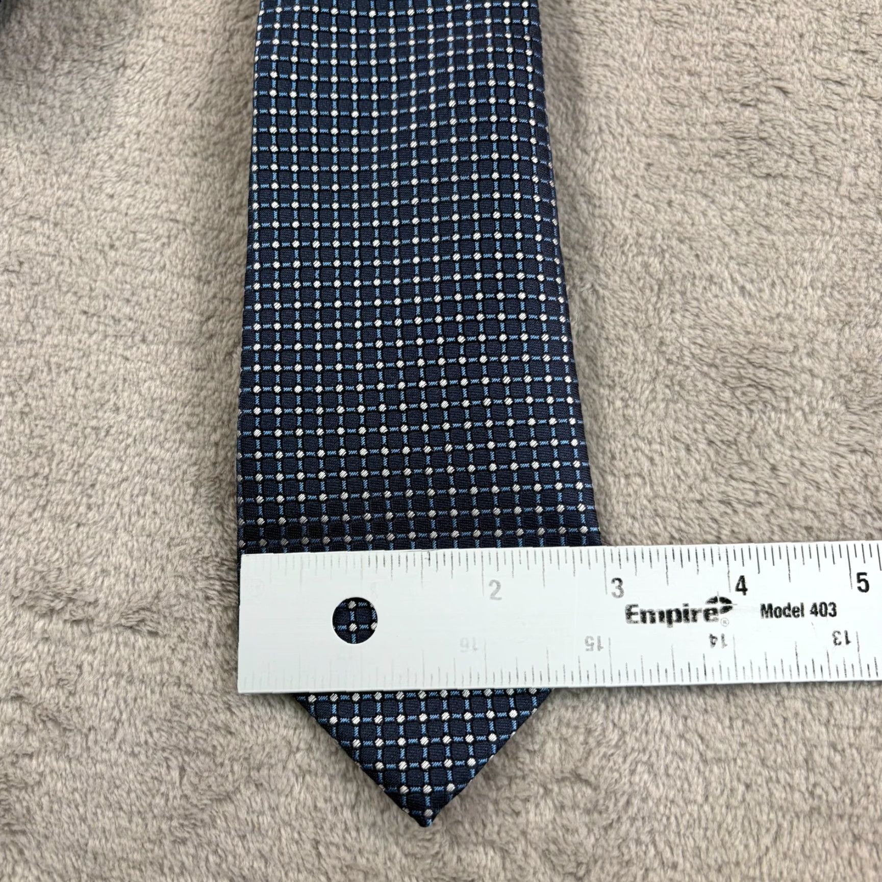 Canali Canali Tie Blue Geometric 100% Silk Made in Italy Luxury NWT Mens Classic 57"-60" Abstract Preppy Yellow Pink? Size ONE SIZE - 3 Thumbnail