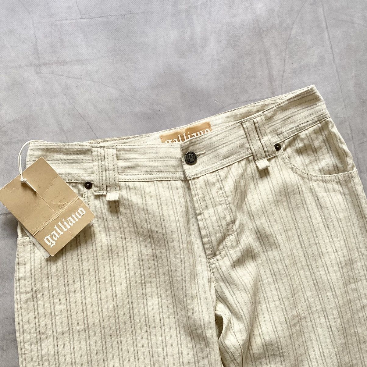 John Galliano NEW Galliano Big Logo Striped Pants Jeans Regular Y2K Size 27" / US 4 / IT 40 - 5 Thumbnail