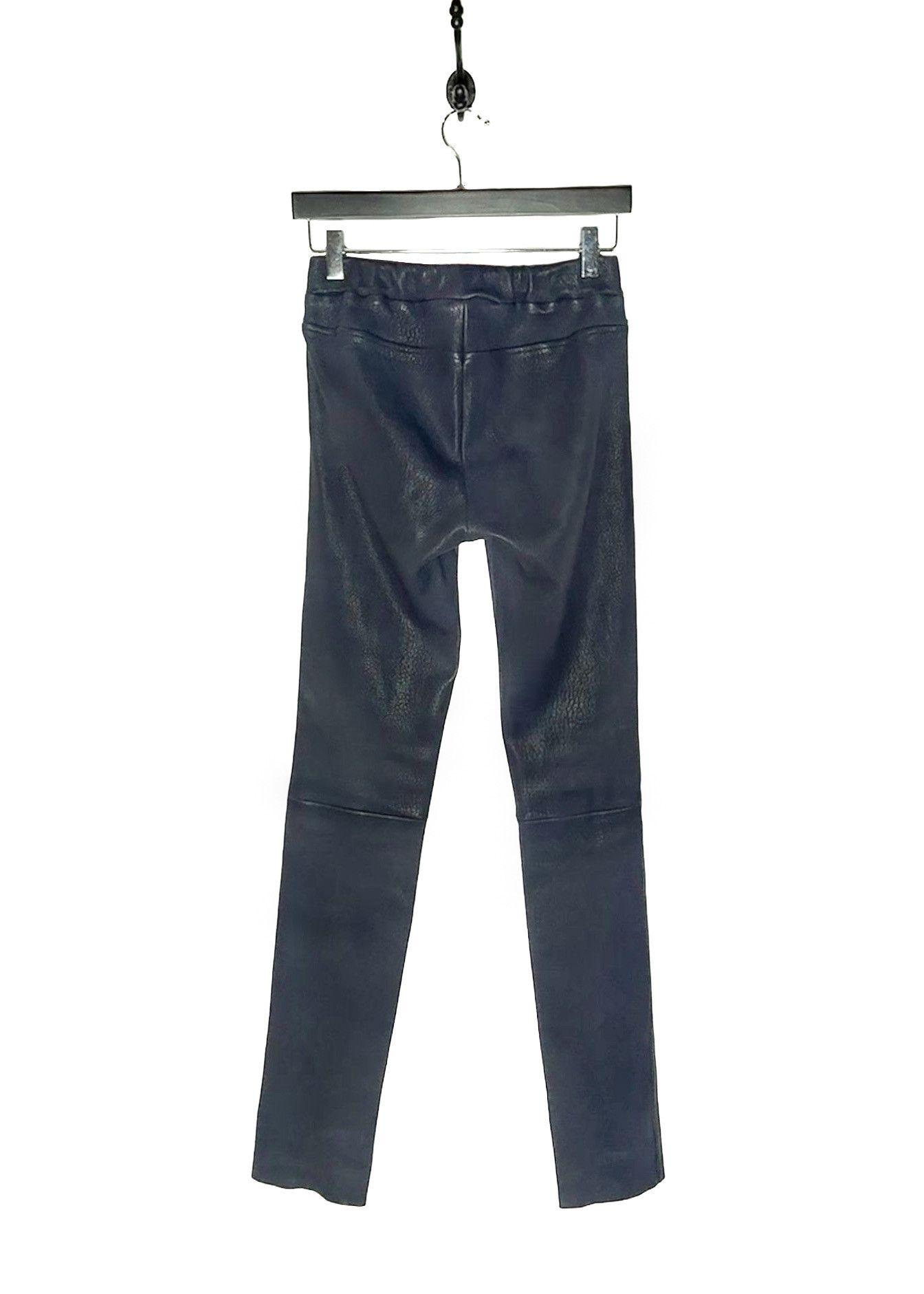 Louis Vuitton Louis Vuitton 2013 Navy Blue Lambskin Leather Leggings Size 27" / US 4 / IT 40 - 4 Thumbnail
