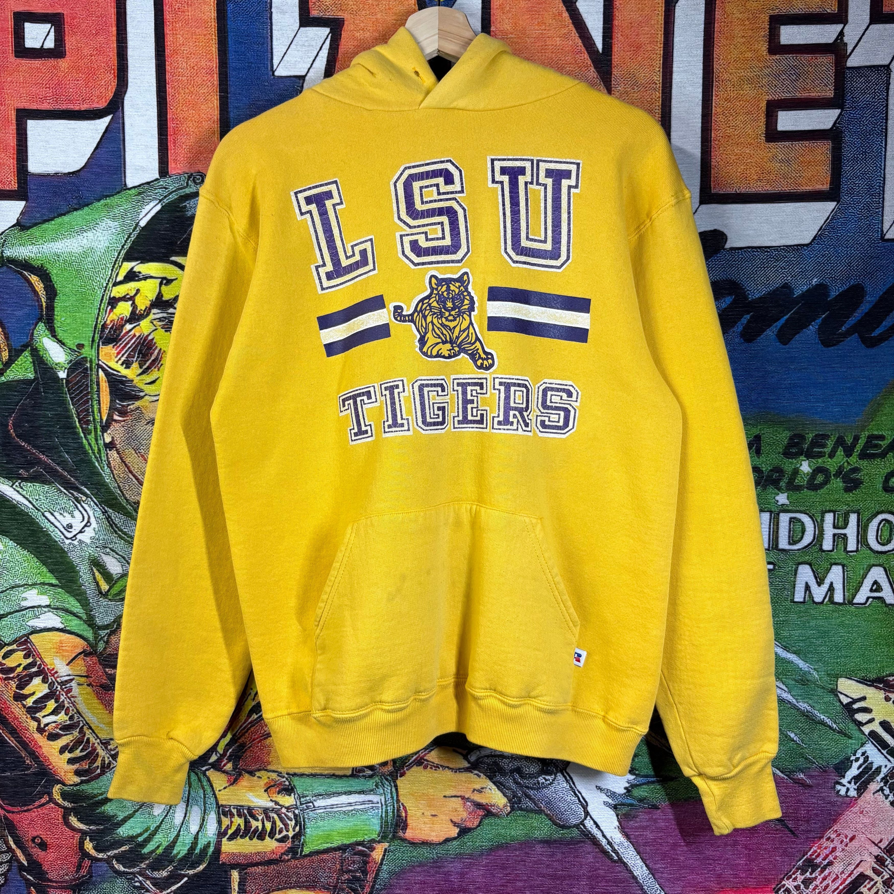 Vintage Vintage 1980s Yellow LSU Tigers Hoodie SweatShirt Size M Size US M / EU 48-50 / 2 - 1 Thumbnail