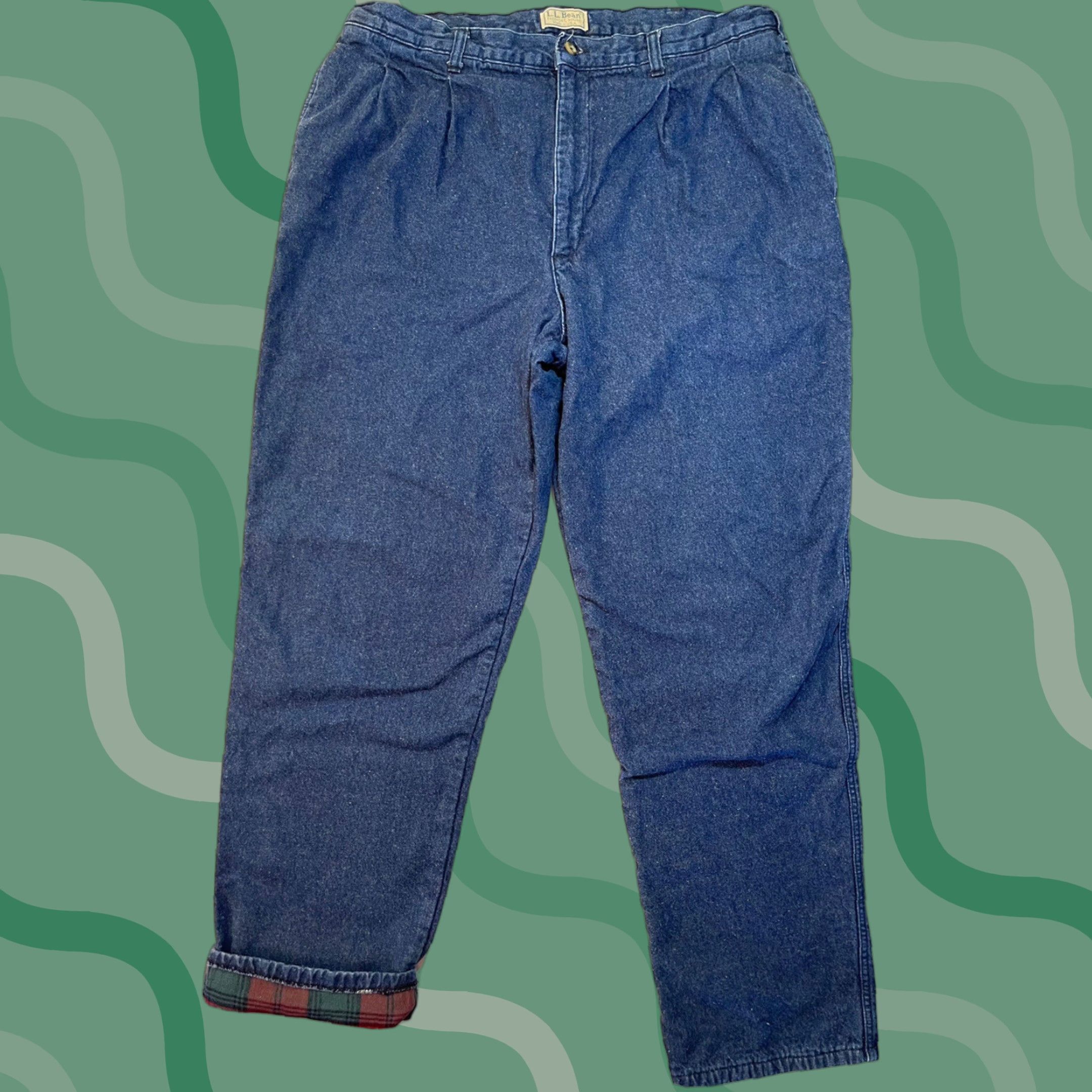 Vintage VINTAGE L.L. Bean Jeans Denim Blue 36x32 Flannel Lined Regular Mens Outdoors 90s Night Hunting USA Blues Jeans Mens Size US 36 / EU 52 - 1 Thumbnail