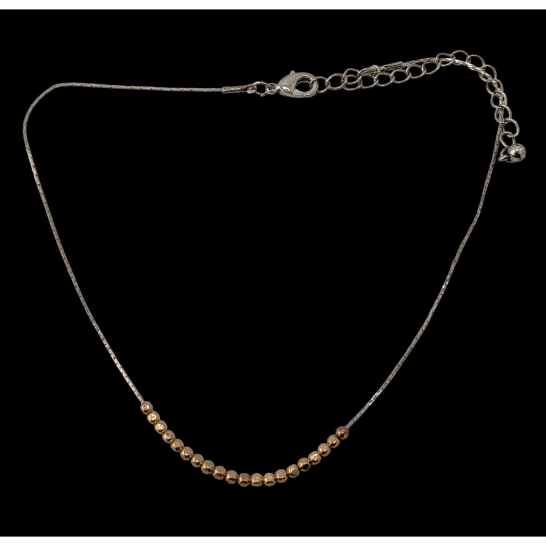 Other Minimalist Modern Gold Tone Bead & Silver Tone Chain Choker Size ONE SIZE - 2 Thumbnail