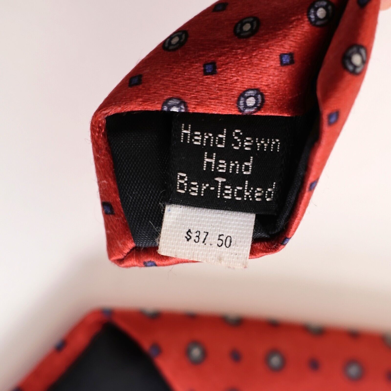Oscar De La Renta Oscar De La Renta Red Geometric Print Short Silk Tie Size ONE SIZE - 4 Thumbnail