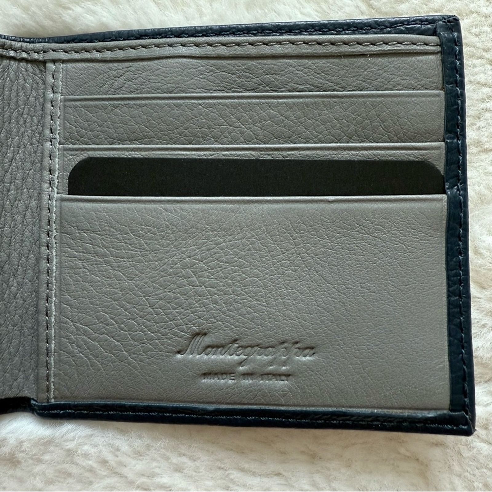 Other NEW!!! Montegrappa men navy leather wallet Retail 450$ Size ONE SIZE - 2 Thumbnail