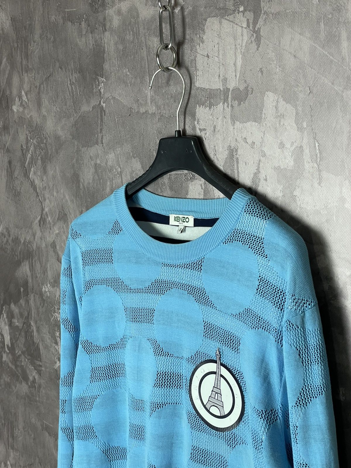 Designer × Kenzo KENZO Paris Eiffel Tower Sweatshirt Crewneck Blue size M Size M / US 6-8 / IT 42-44 - 7 Thumbnail