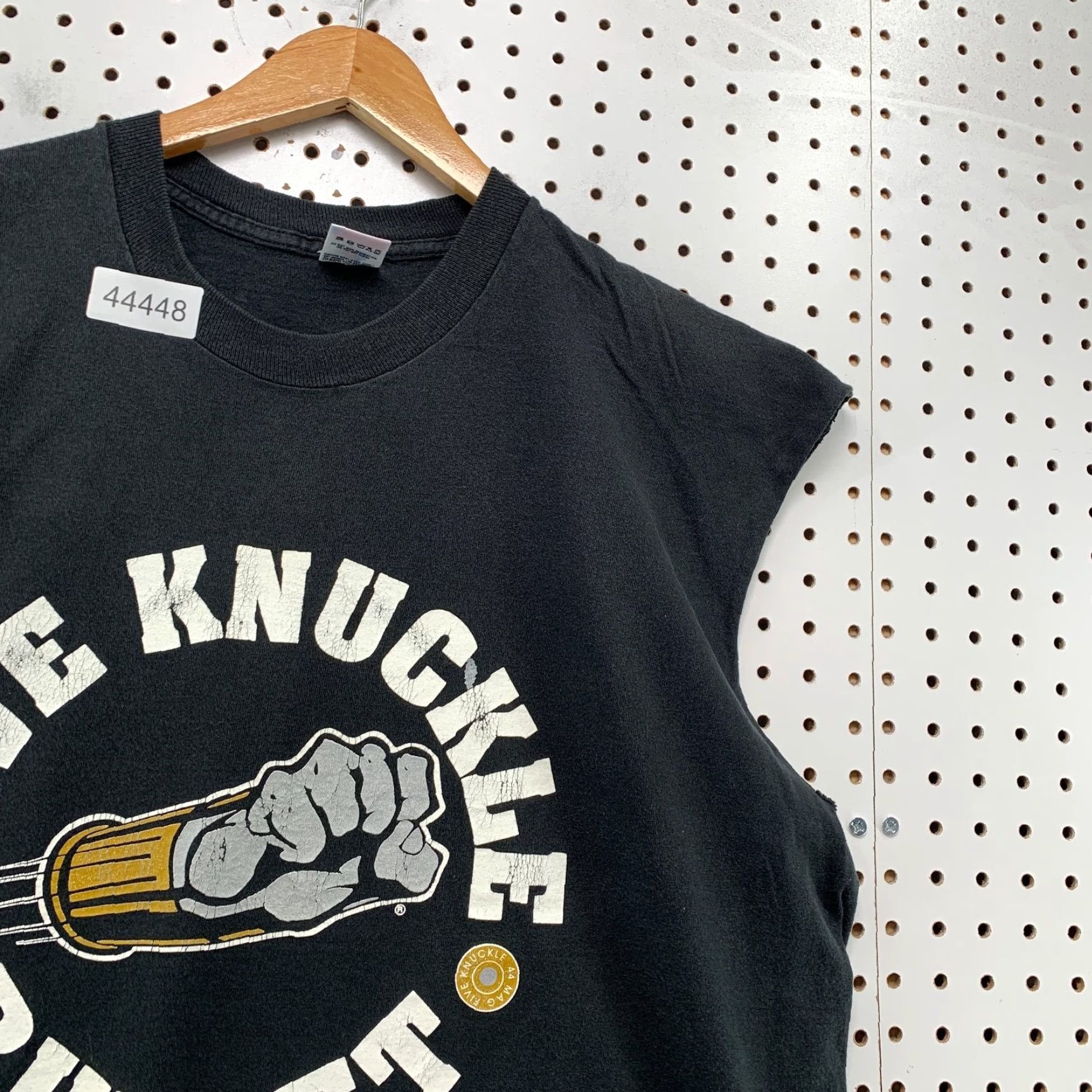 Fruit Of The Loom VINTAGE Five Knuckle Bullet T Shirt Mens 2XL Black Army Graphic Cotton Crew Neck Sleeveless 2000s Mens Size US XXL / EU 58 / 5 - 6 Thumbnail