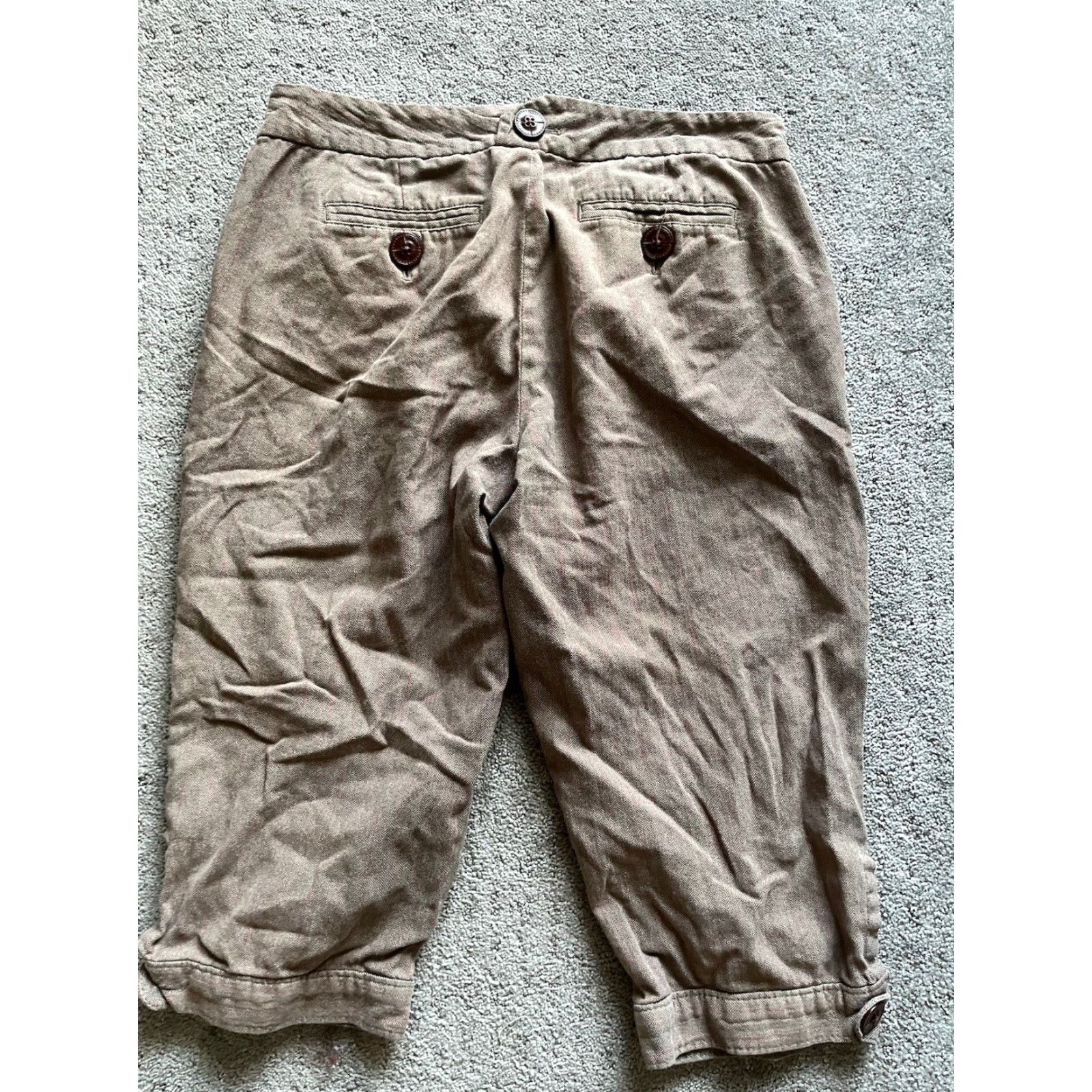 Gap Gap Women Cropped Pants 6 Brown Cotton Knit High-Rise Tapered Inseam 25 Womens Size 28" / US 6 / IT 42 - 3 Thumbnail