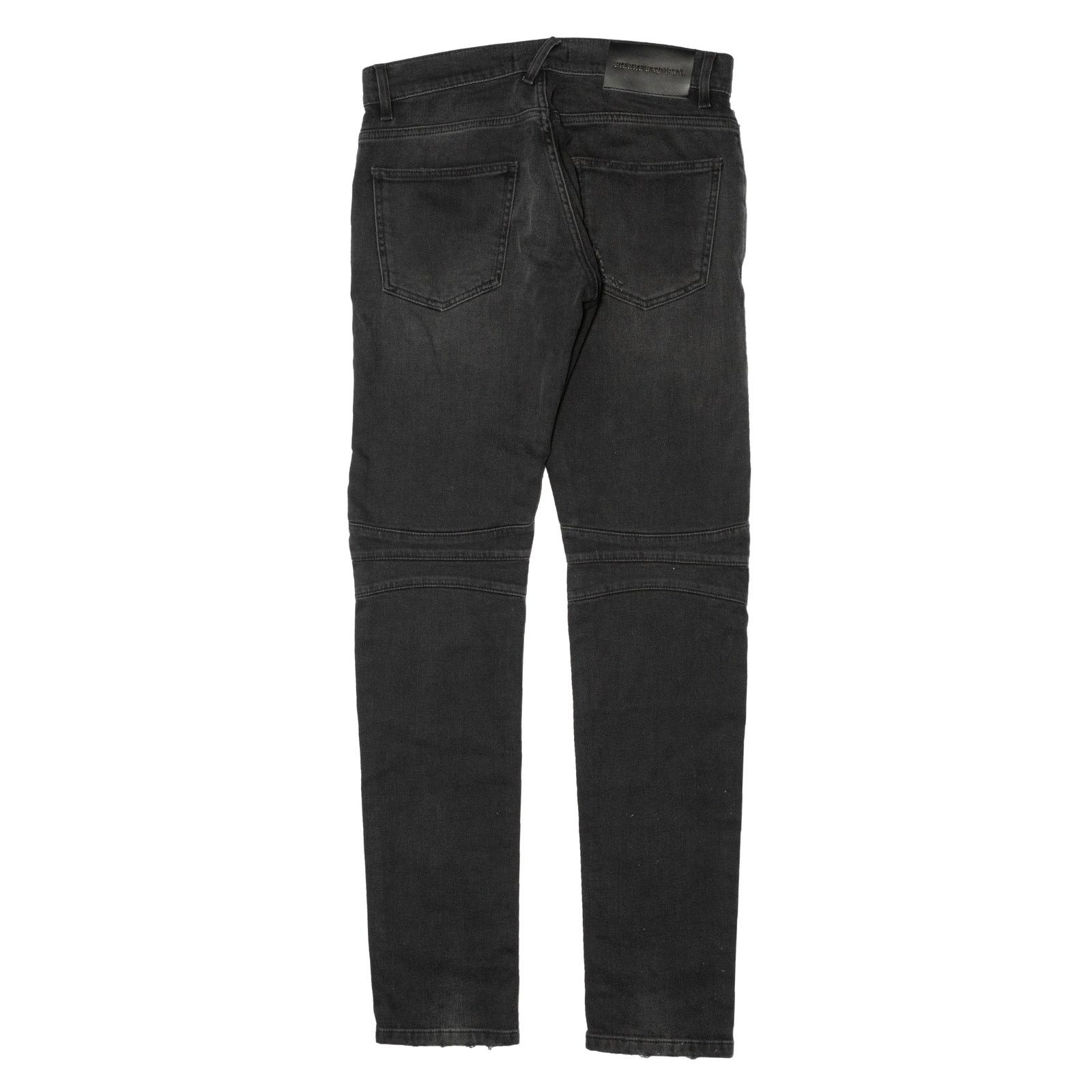 Pierre Balmain Pierre Balmain Biker Moto Denim Black Faded Jeans Size US 31 - 2 Thumbnail