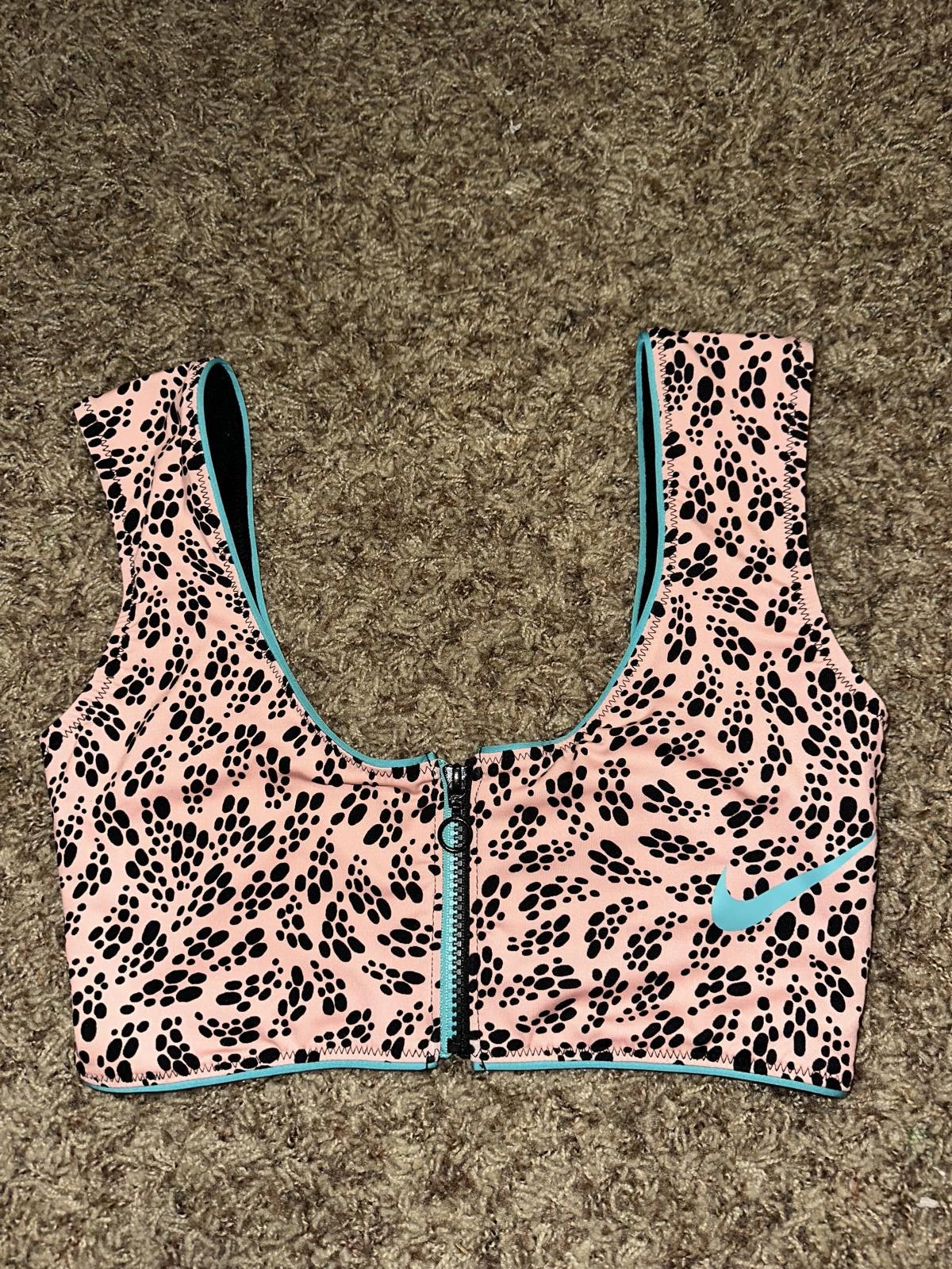 Nike Nike Women's Zipper Front Party Dots Swim Top Size ONE SIZE - 1 Thumbnail