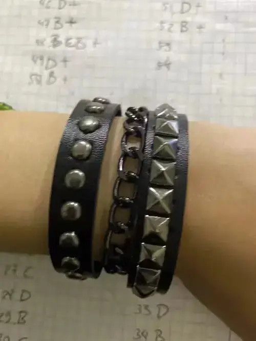 Japanese Brand 3 Lines Style rivet Bracelet Size ONE SIZE - 2 Thumbnail