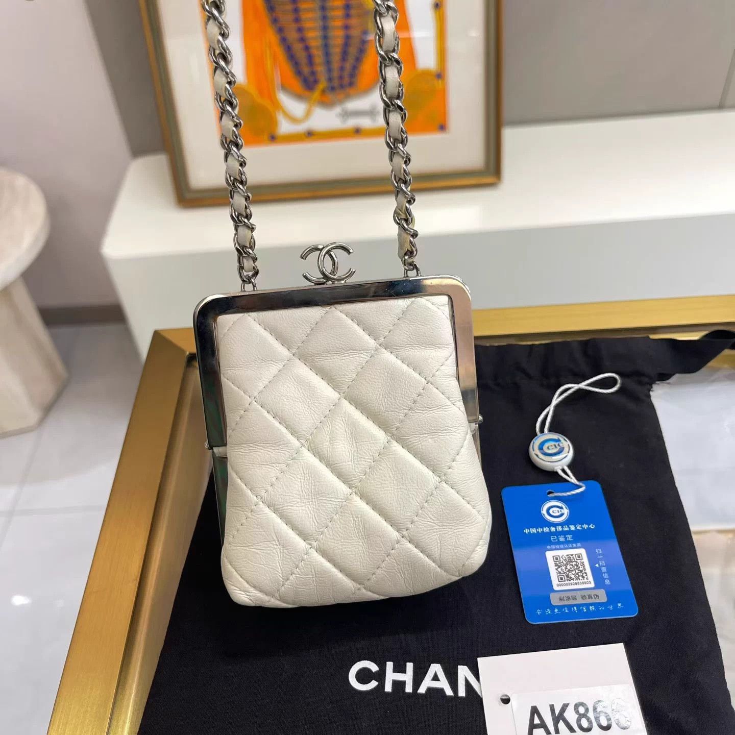 Chanel Chanel Mini Silver White Flap Bag Size ONE SIZE - 5 Thumbnail