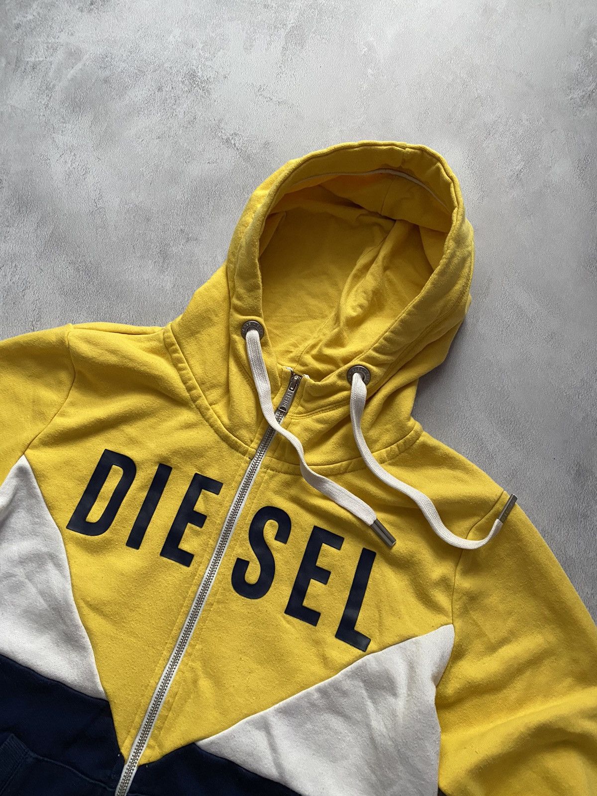 Diesel × Vintage Vintage Zip-Up Hoodie Diesel 90s Black-Yellow Y2K Big logo Size US XL / EU 56 / 4 - 2 Thumbnail