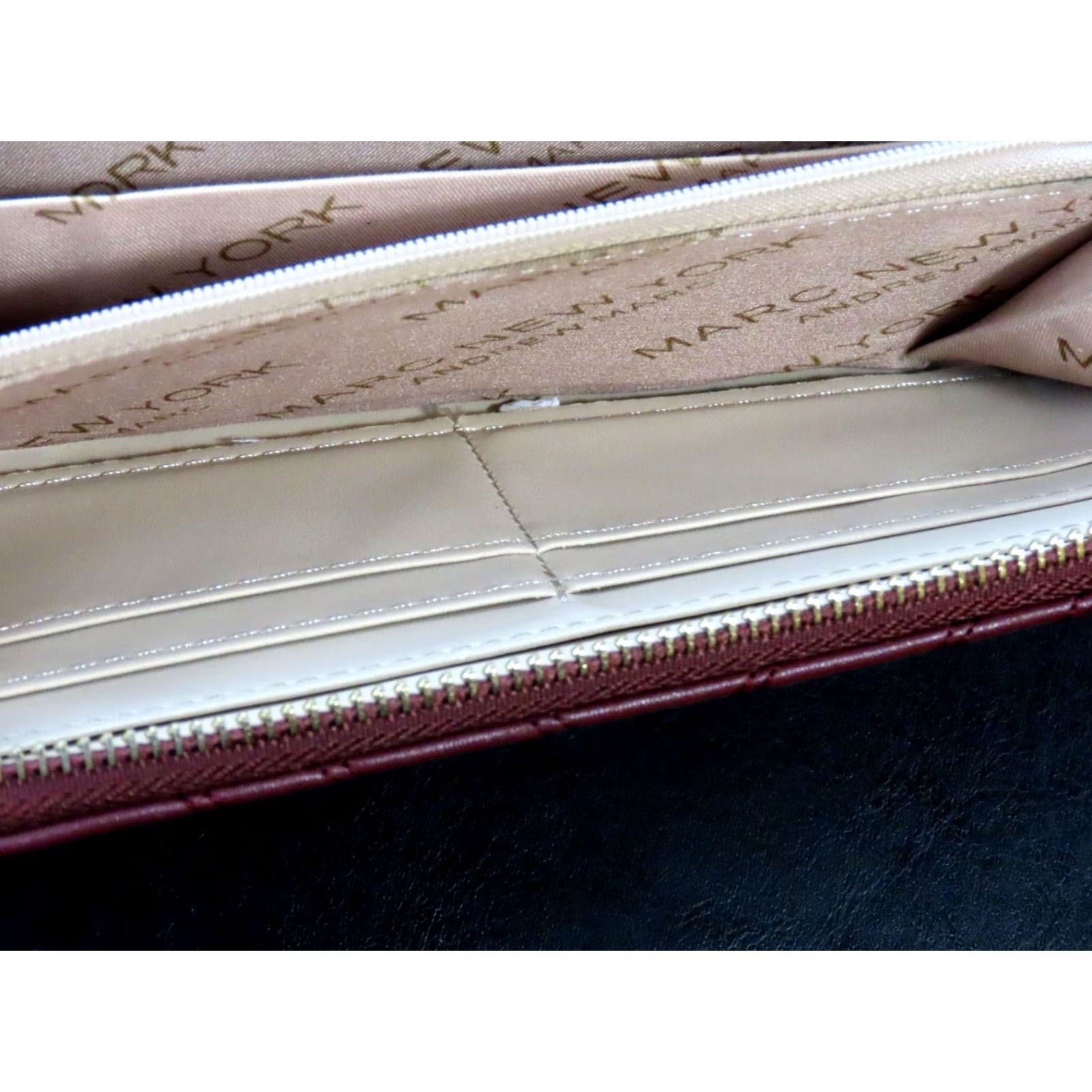 Vintage Marc New York Wristlet Burgandy Women's Wallet 8" x 4" Leather Wristlet Strap Logo Wallet 8x4 Size ONE SIZE - 5 Thumbnail