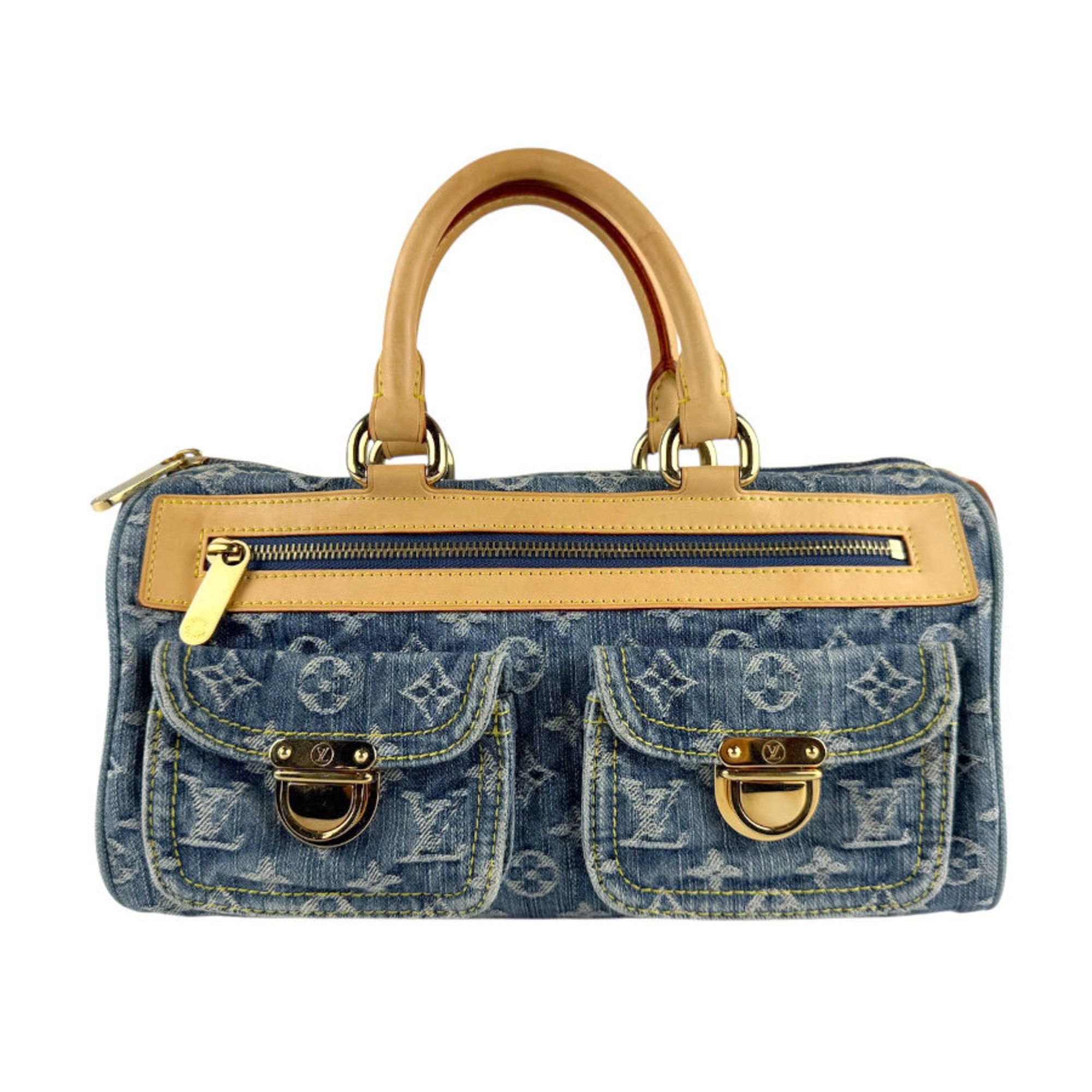 Louis Vuitton Neo Speedy Monogram Denim Handbag Blue Women's M95019 z7741