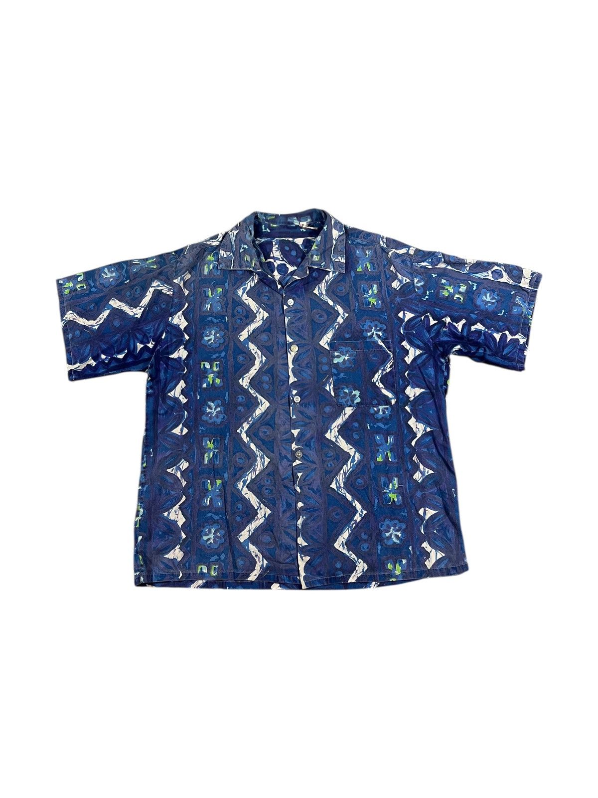 Vintage Vintage 50s Blue Cotton Hawaiian Shirt Size US XL / EU 56 / 4 - 1 Thumbnail