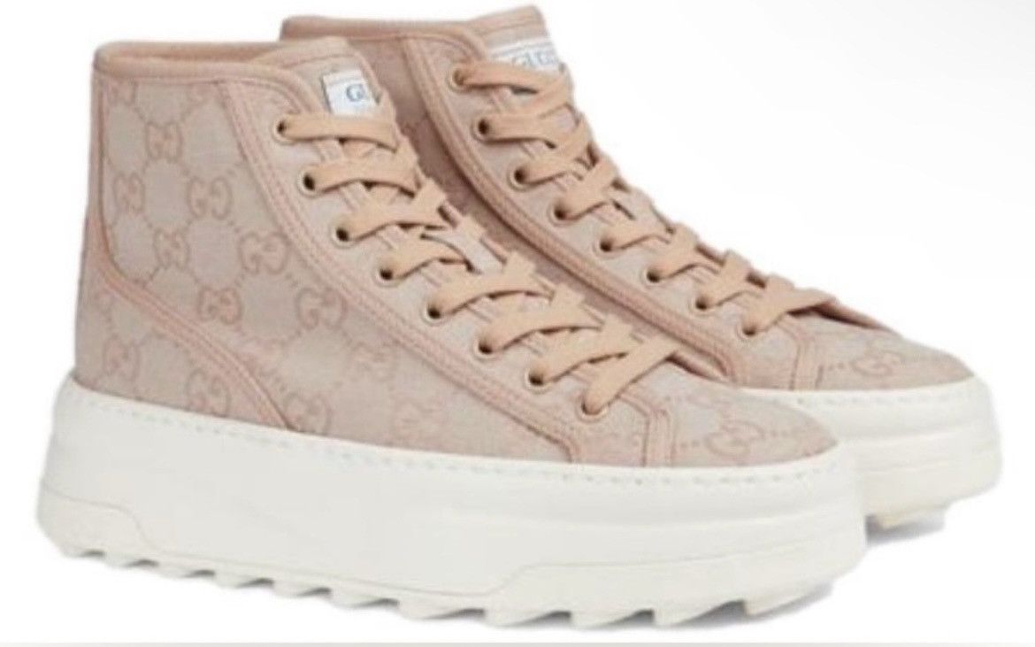 Gucci Gucci GG High Top Sneaker Rose size 38 Size US 8 / IT 38 - 1 Thumbnail