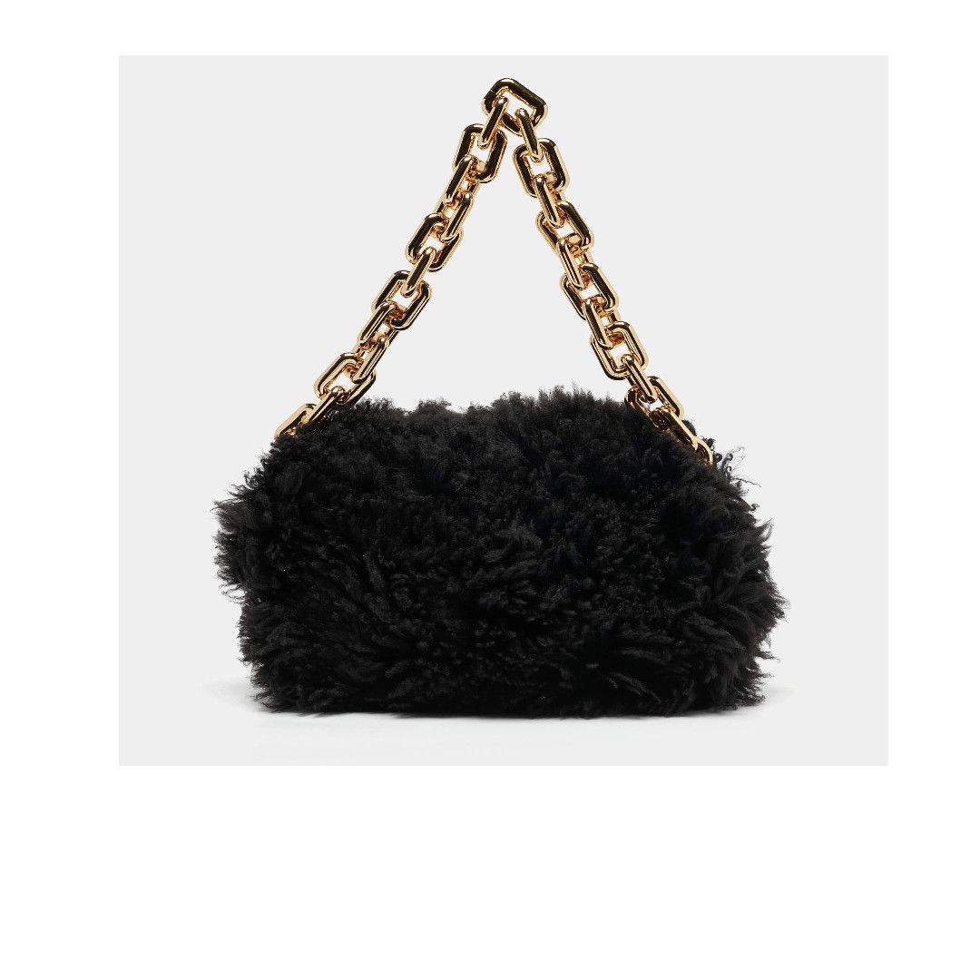 Bottega Veneta o1mle0325 Size: OS / Shearling Chain Pouch in Fondant Size ONE SIZE - 1 Thumbnail