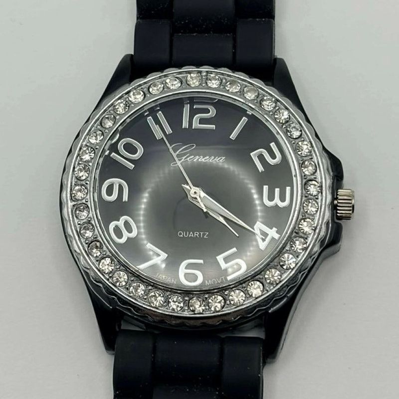 Geneva Silver & Black Men's Geneva Watch Size ONE SIZE - 3 Thumbnail