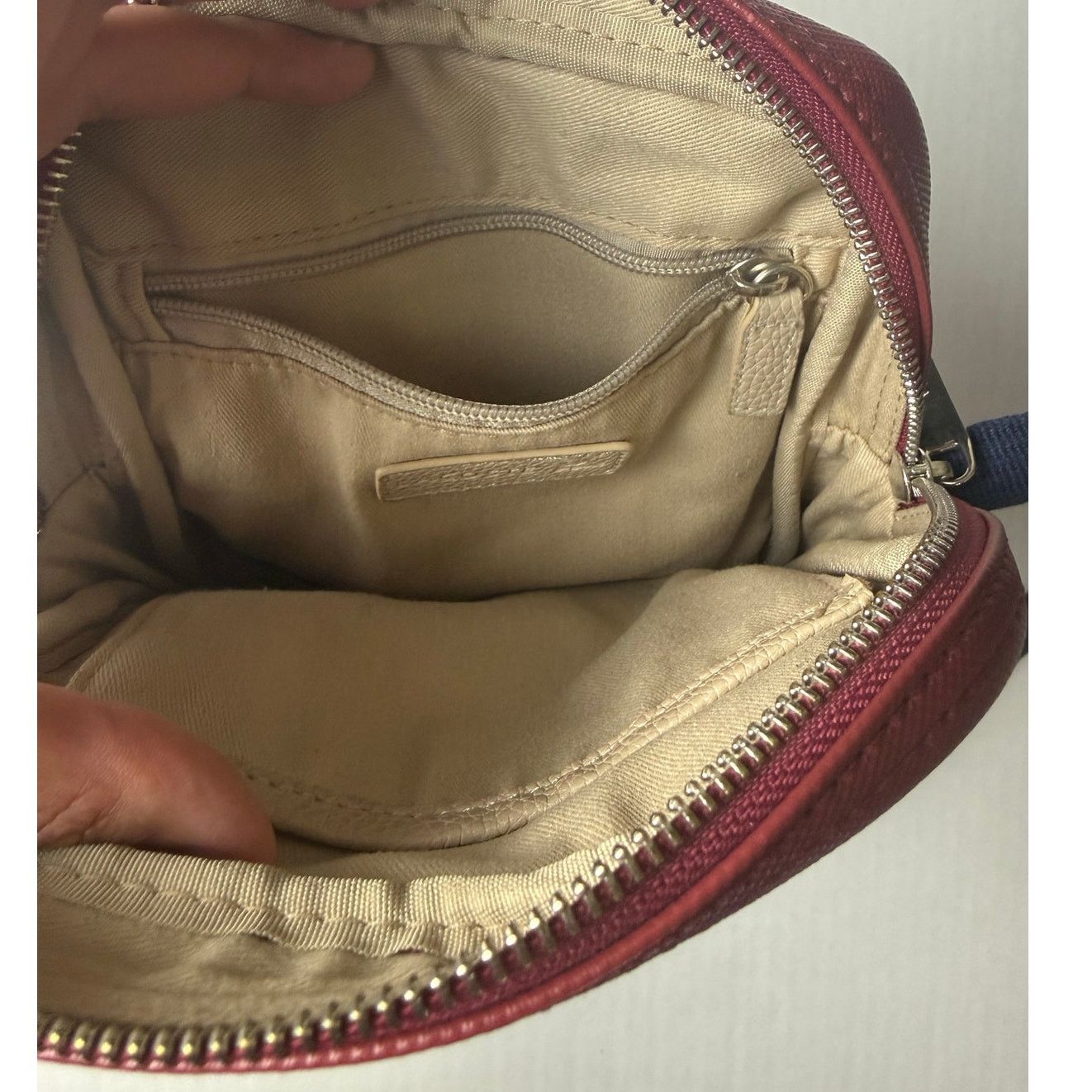 Lacoste Lacoste Crossbody Bag - Burgundy with Blue Strap Size ONE SIZE - 7 Thumbnail