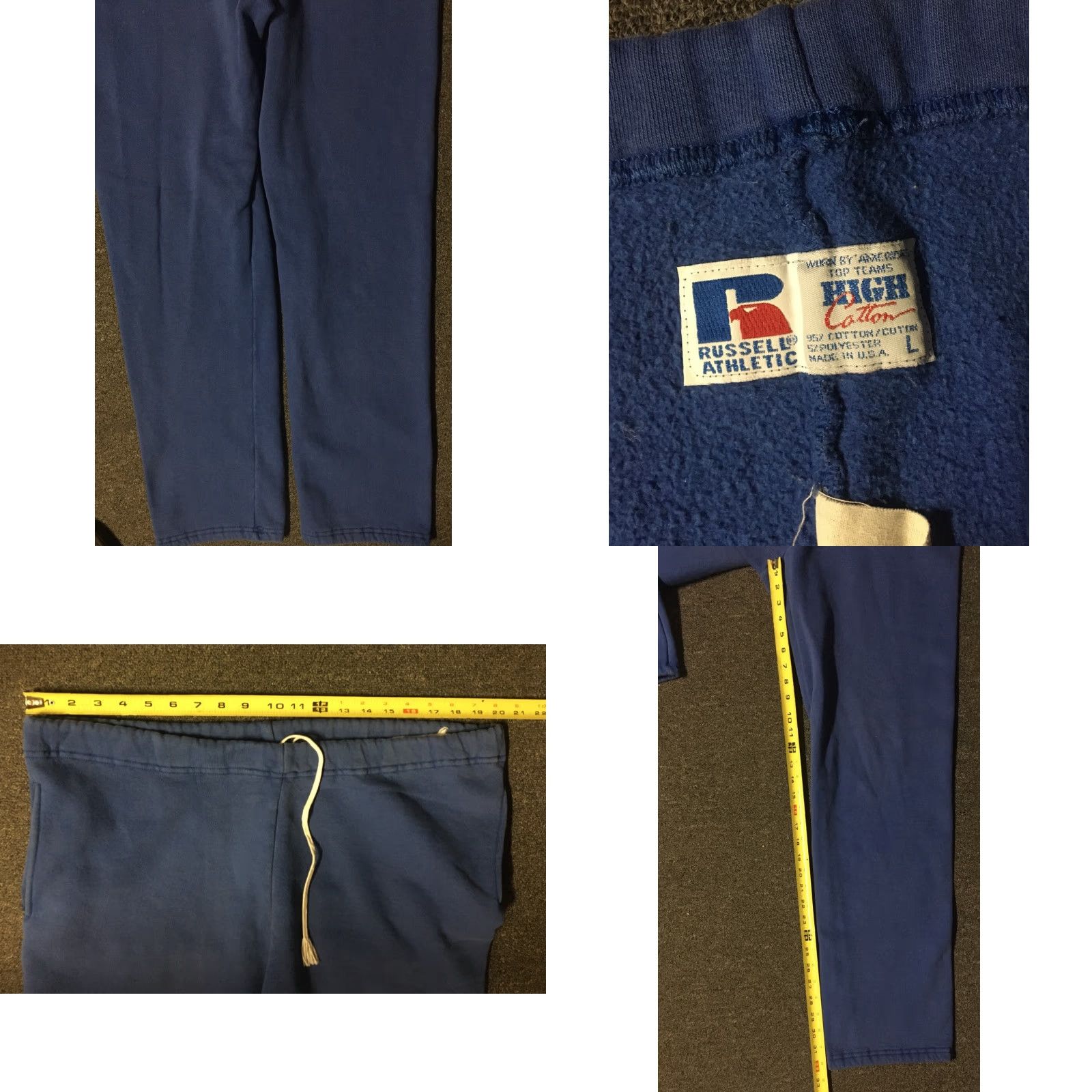 Russell Athletic Vtg Russell Athletic Faded Distress Sweatpants Mens 2XL Blue 80s 90s Grunge USA Track Basketball School Activewear Pants Drawstring Size US 39 - 8 Thumbnail