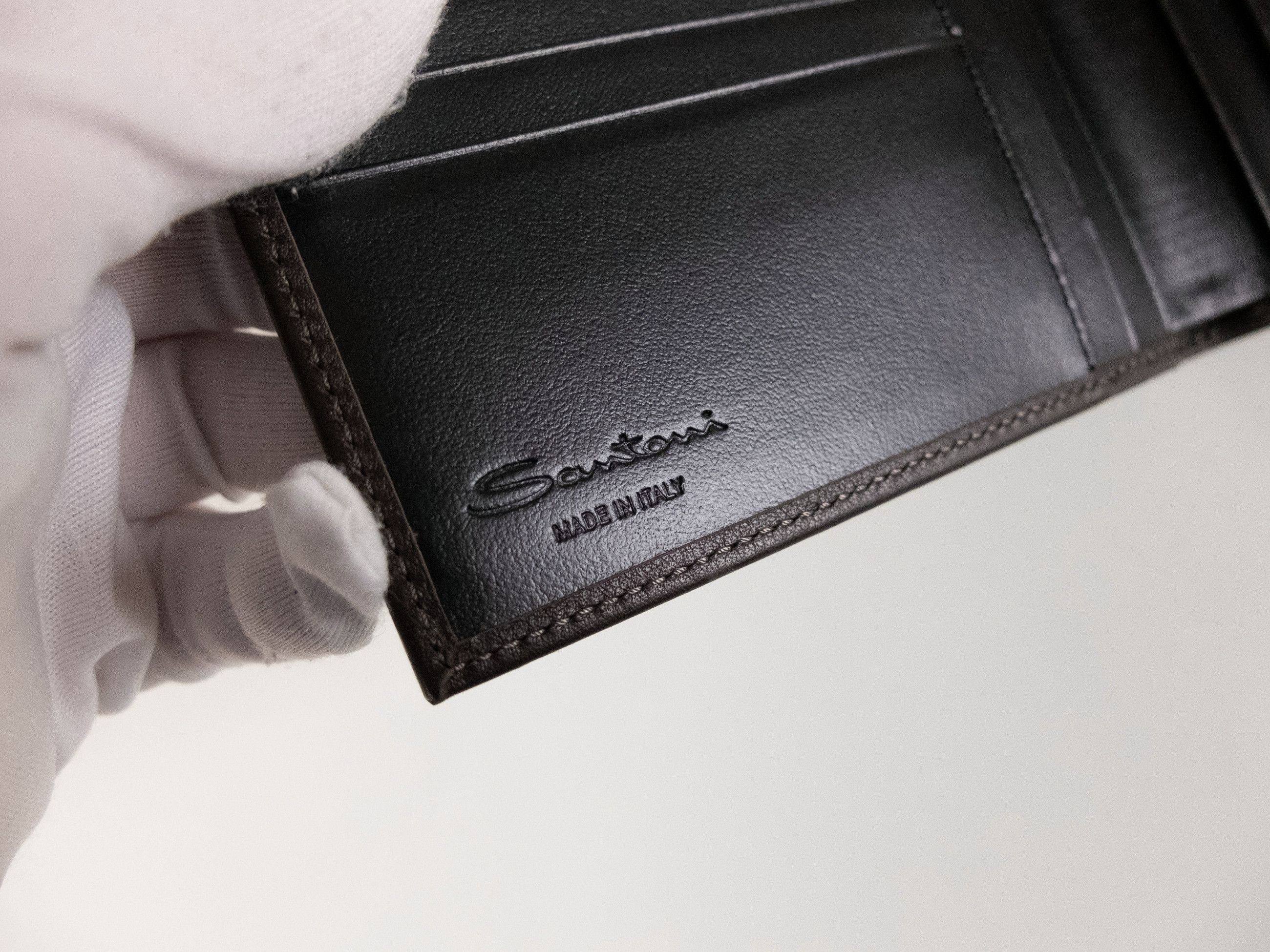 Santoni SANTONI brown classic leather bifold wallet billfold Italy Size ONE SIZE - 7 Thumbnail