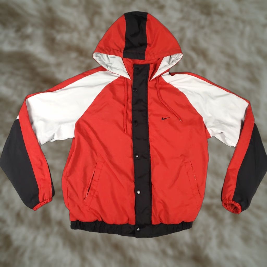 Nike Nike Jacket Mens Large Red Black DNA Force Swoosh Full Zip Hoodie Windbreaker Size US L / EU 52-54 / 3 - 1 Thumbnail