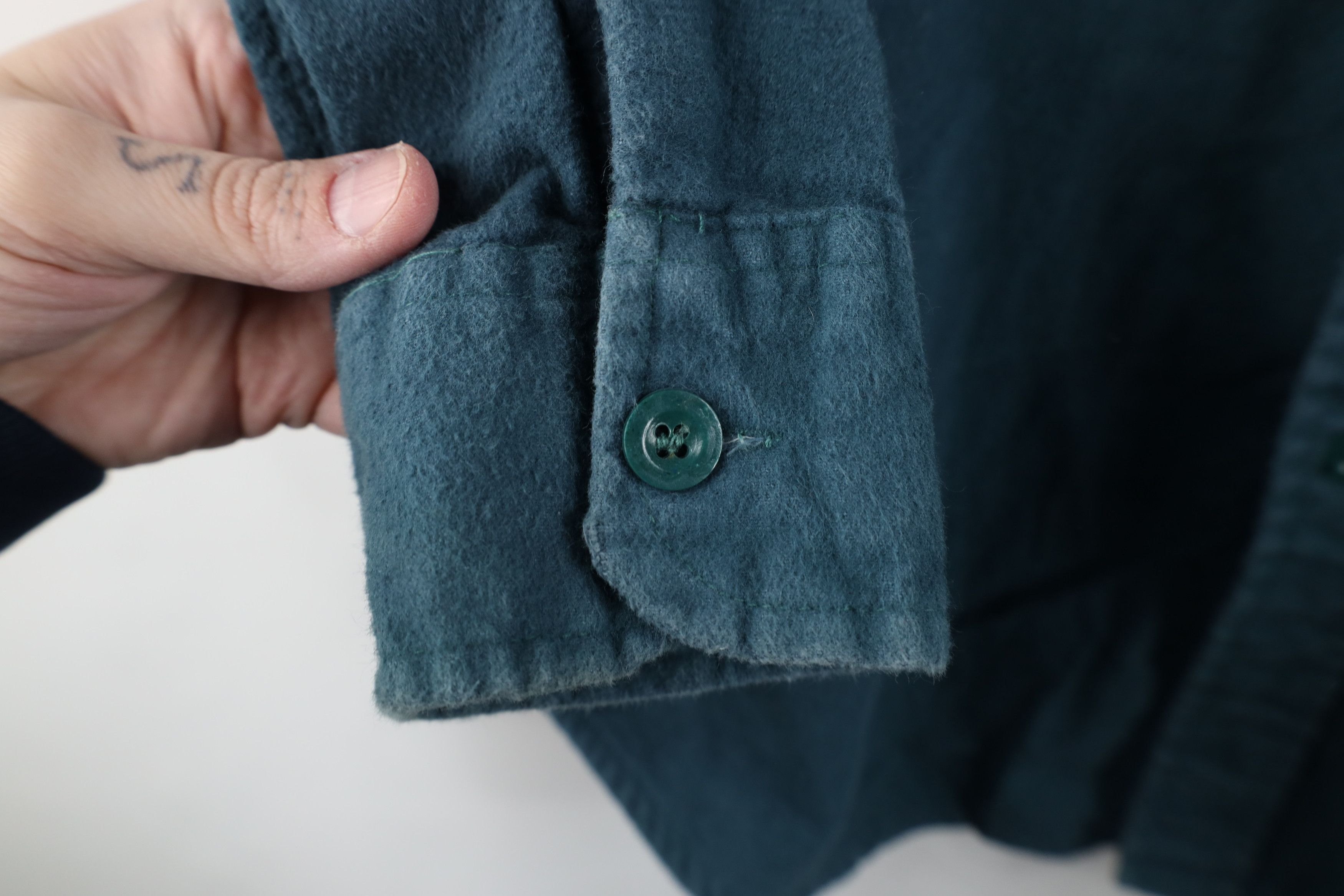 Vintage Vintage 70s Streetwear Fit Chamois Cloth Button Shirt Green Size US M / EU 48-50 / 2 - 8 Thumbnail