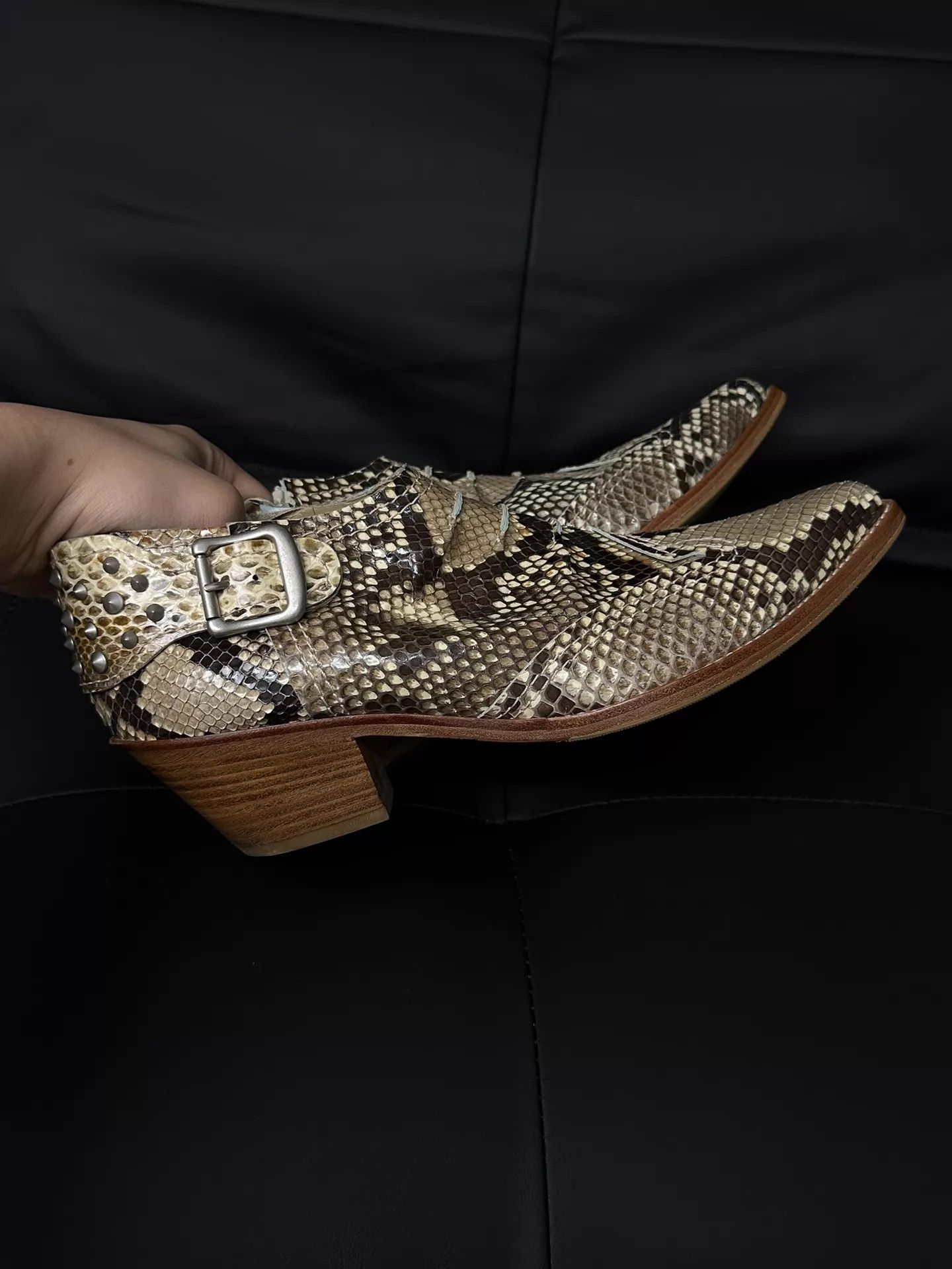 Junya Watanabe Junya Watanabe Snakeskin Riveted Pointed Shoe M 39 Size US 8.5 / EU 41-42 - 6 Thumbnail