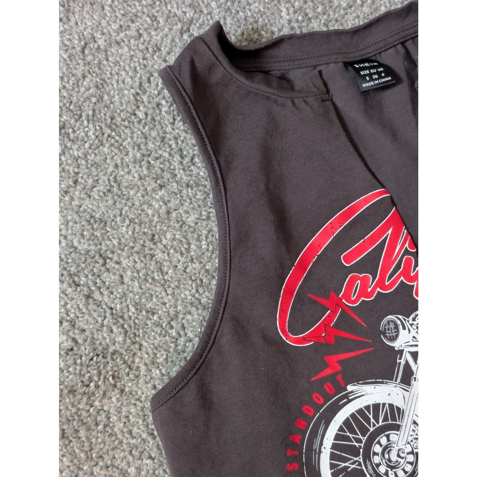 Shein Charcoal Grey Grunge Style Micro Tank by Shein | Streetwear Size S / US 4 / IT 40 - 6 Thumbnail