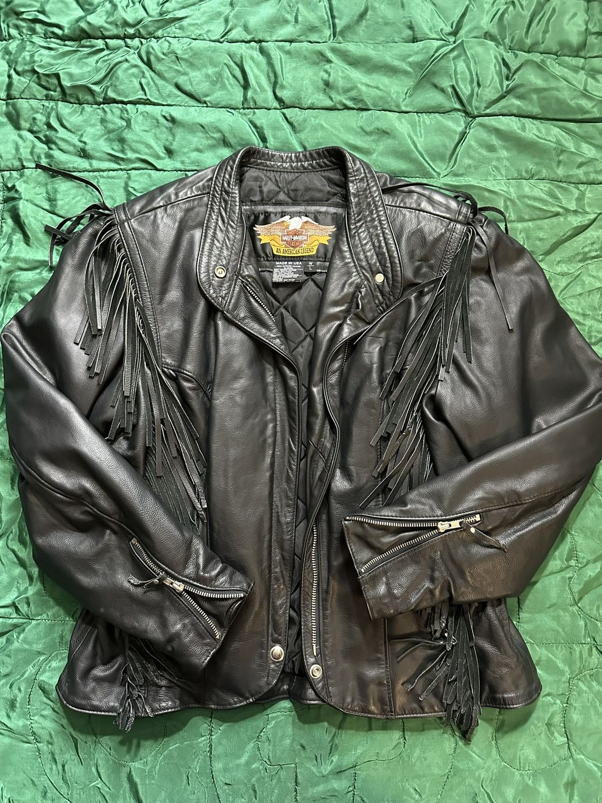 Harley Davidson VTG Harley Davidson Leather Motorcycle Jacket Size L / US 10 / IT 46 - 1 Thumbnail